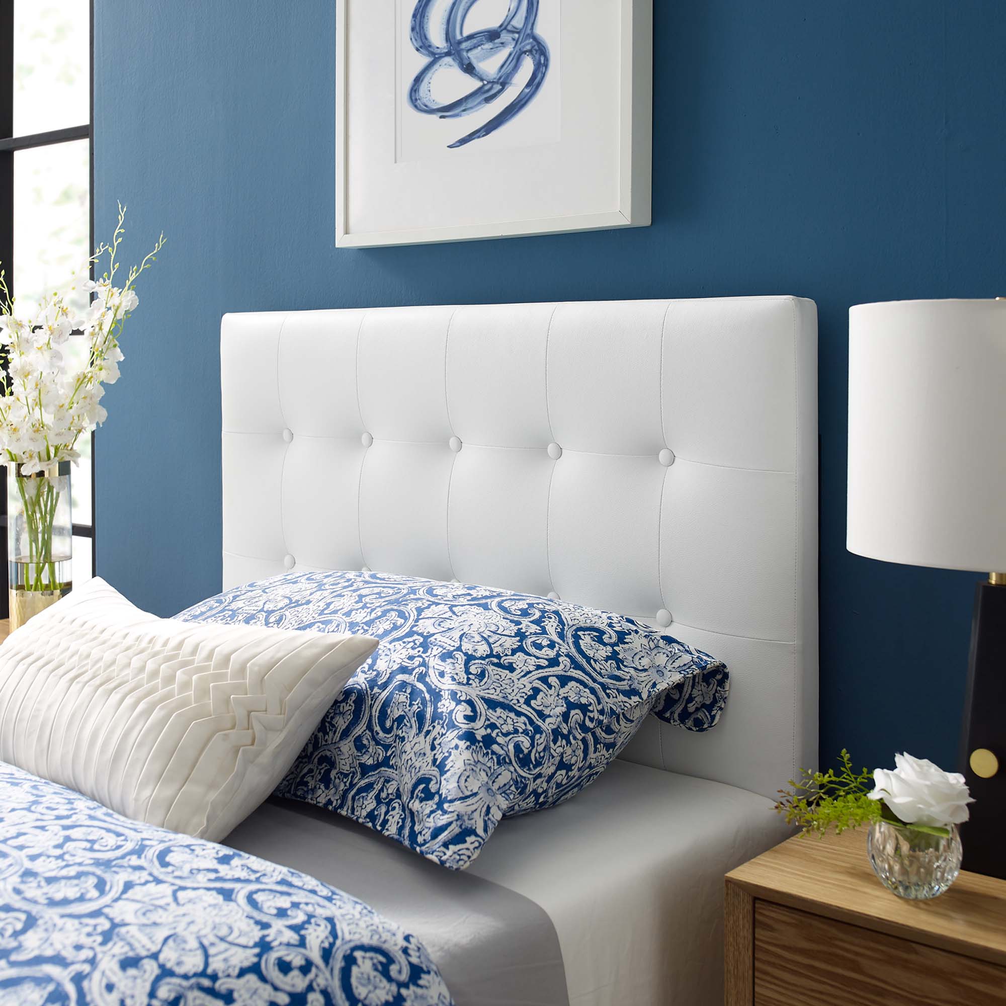 Emily Upholstered Vinyl Twin Headboard by Modway - Best Buy Furniture