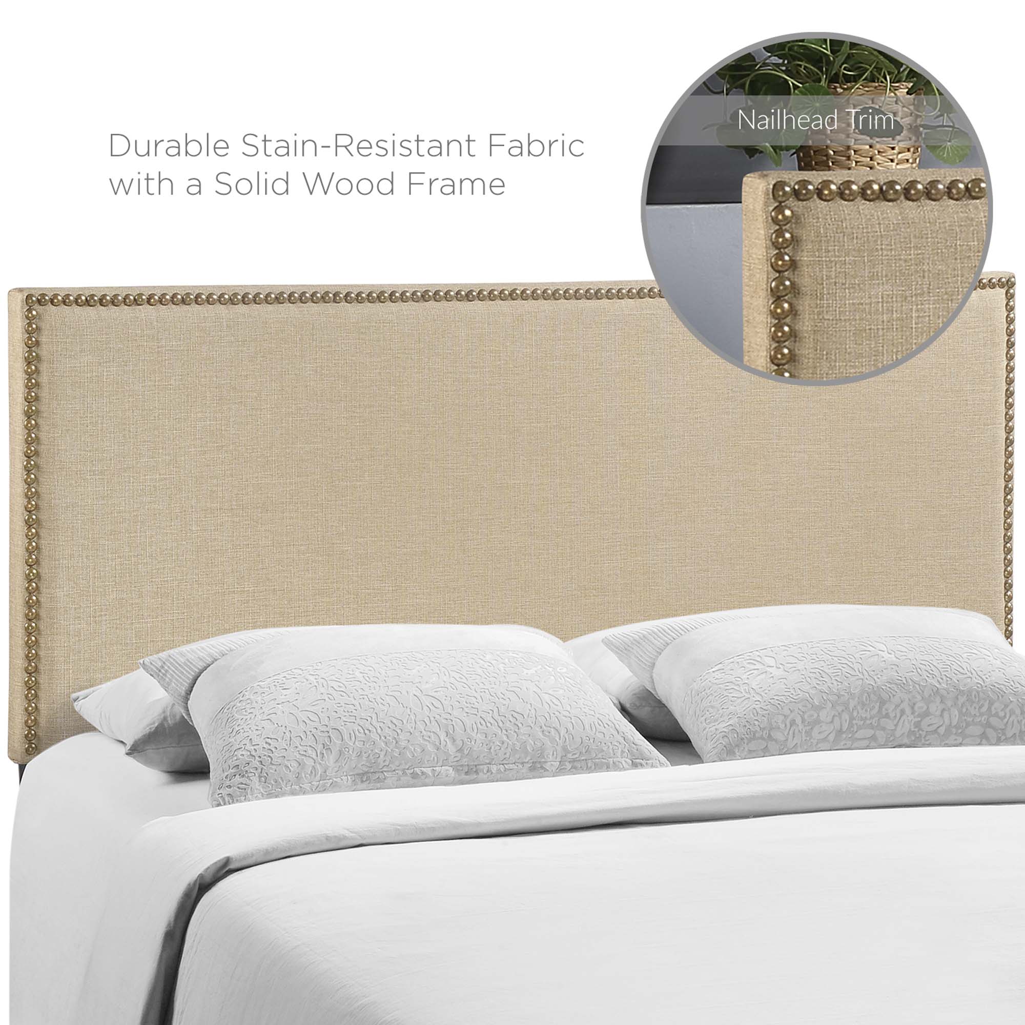 Region Nailhead Upholstered Queen Headboard by Modway - Best Buy Furniture