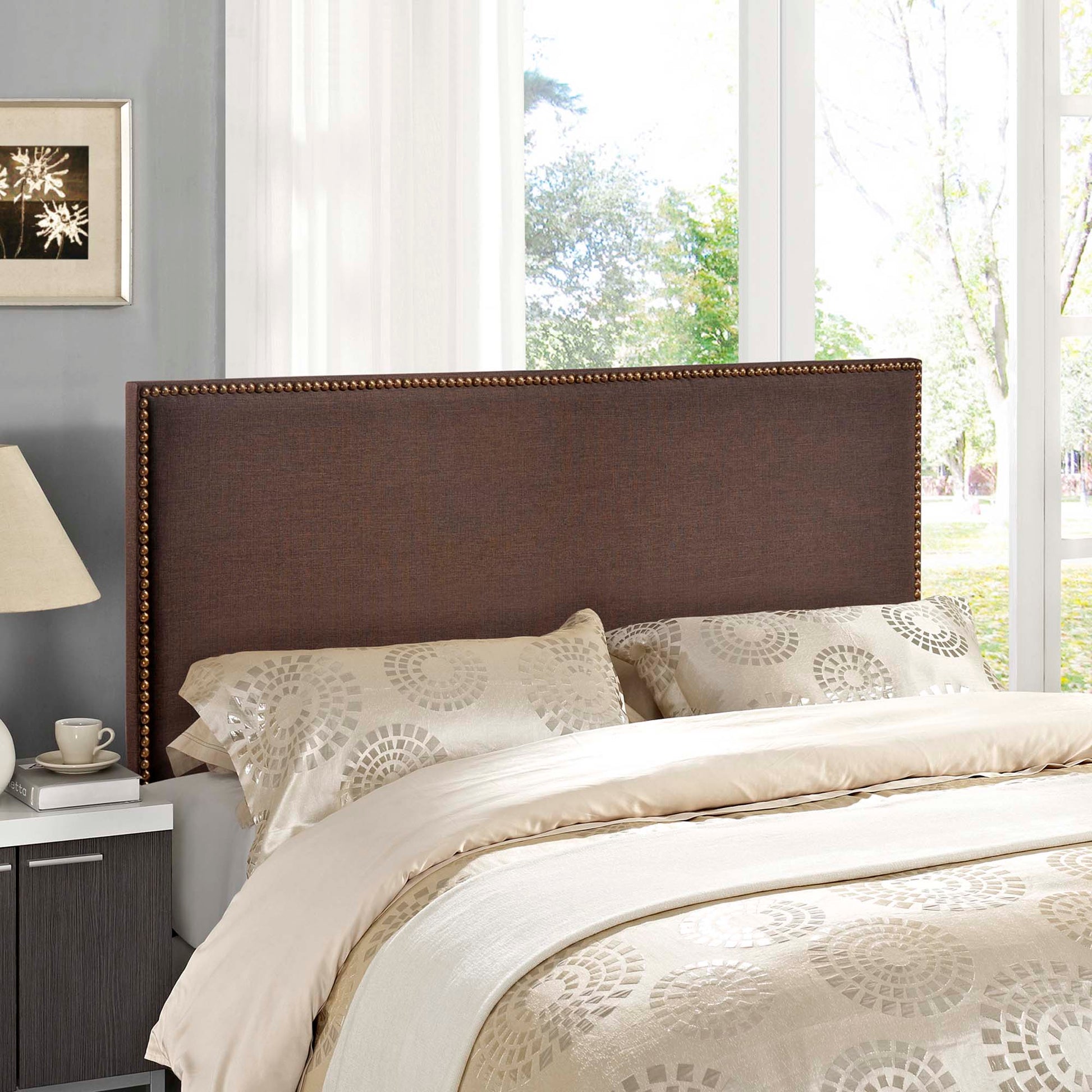 Region Nailhead Upholstered Queen Headboard by Modway - Best Buy Furniture