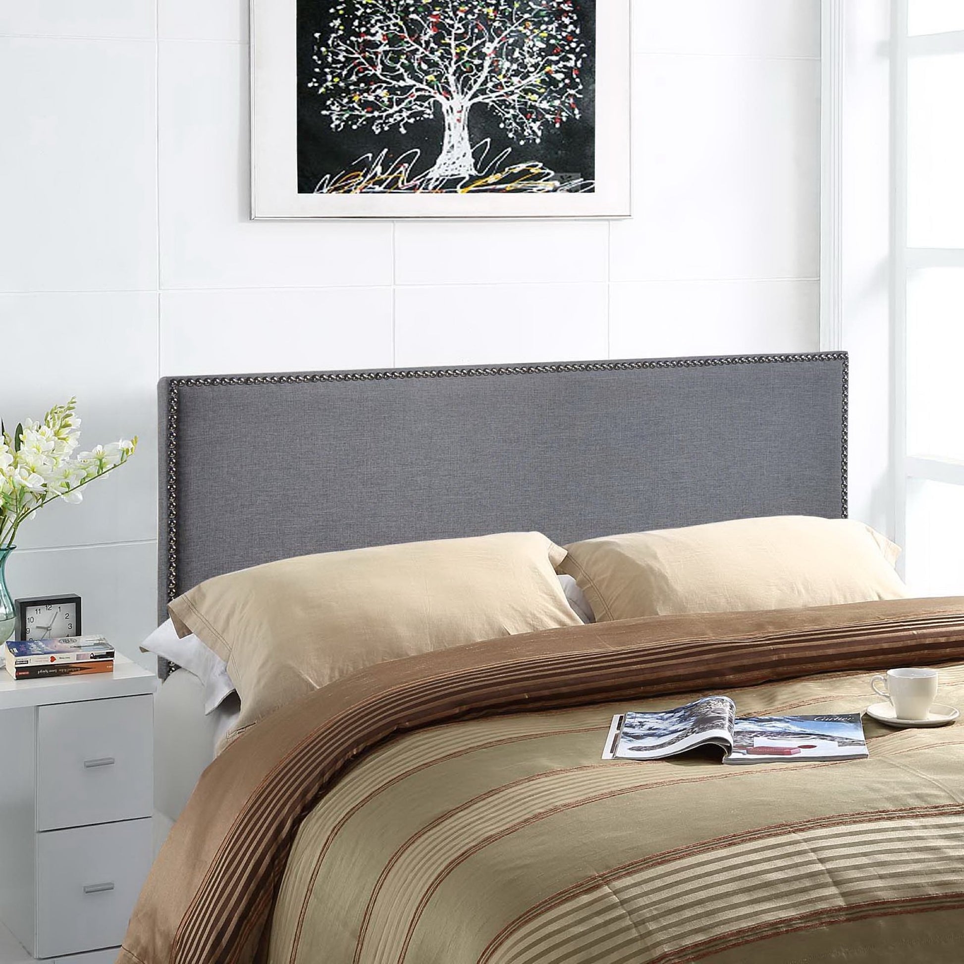 Region Nailhead Upholstered Queen Headboard by Modway - Best Buy Furniture