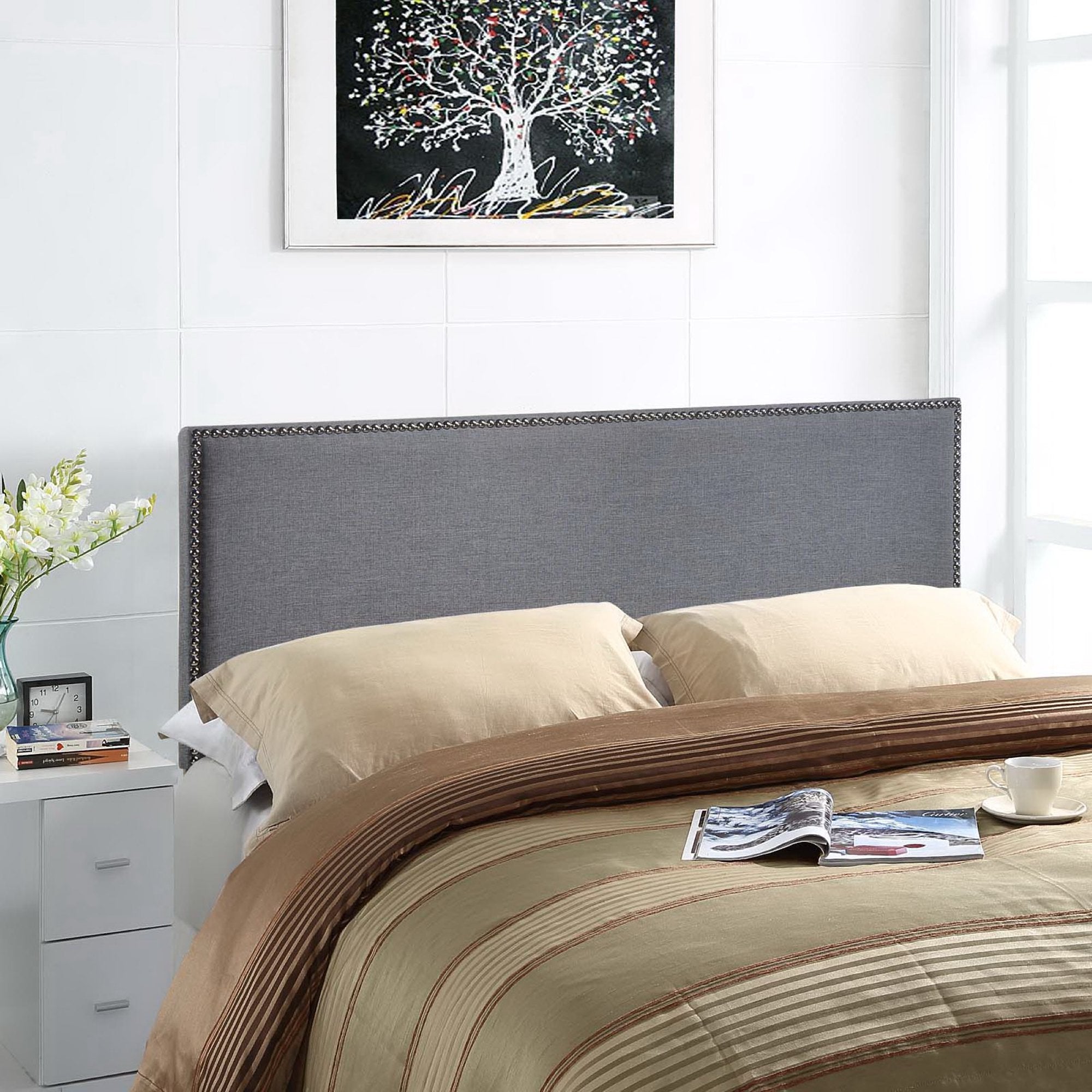 Region Nailhead Upholstered Queen Headboard by Modway - Best Buy Furniture