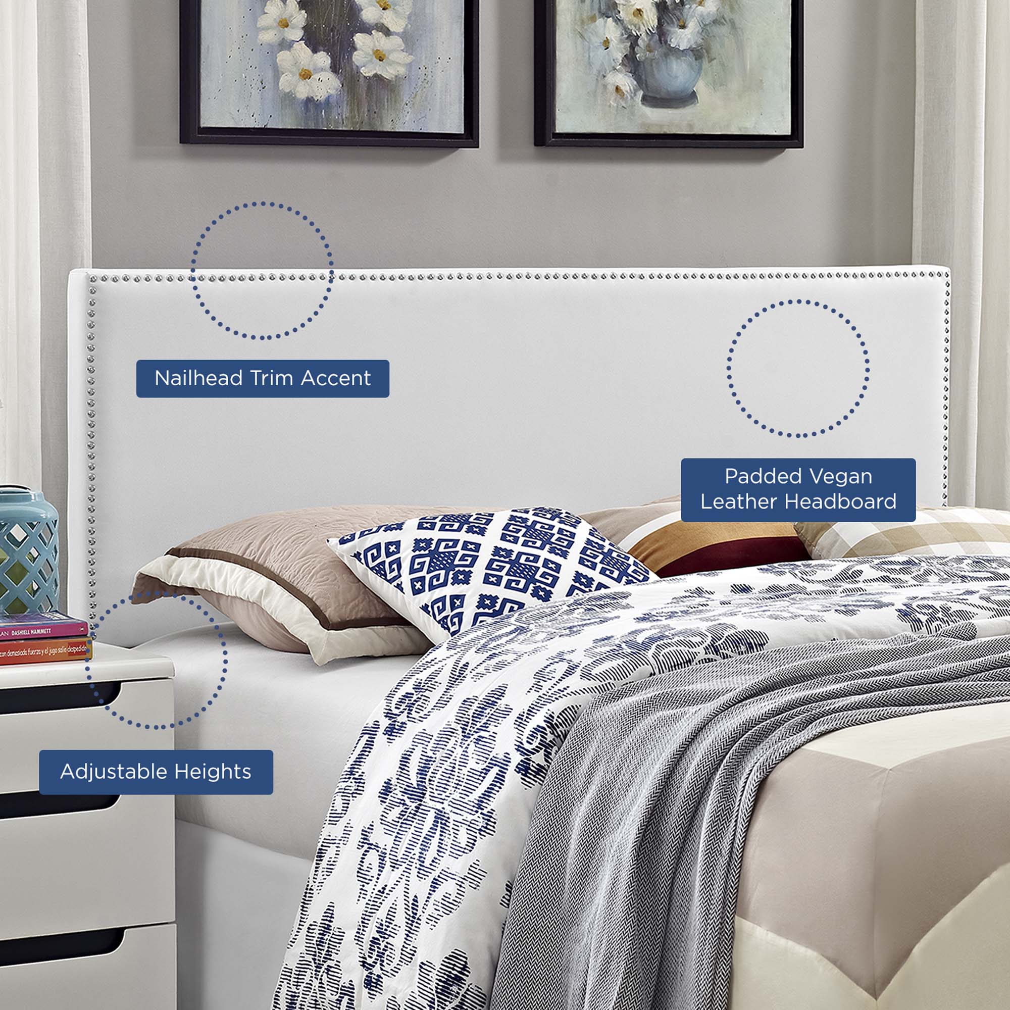 Phoebe Upholstered Vinyl Full Headboard by Modway - Best Buy Furniture