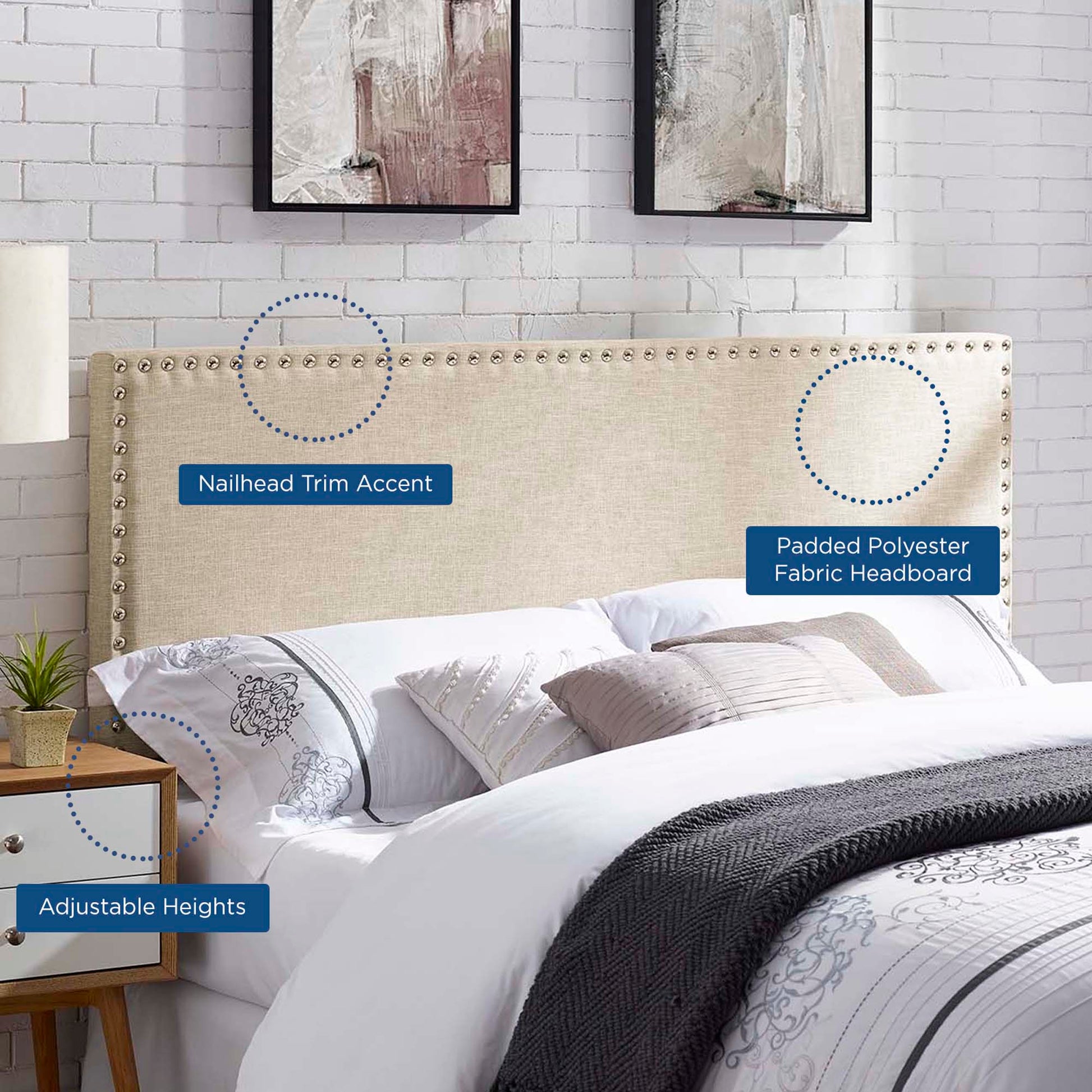 Phoebe Upholstered Fabric Queen Headboard by Modway - Best Buy Furniture