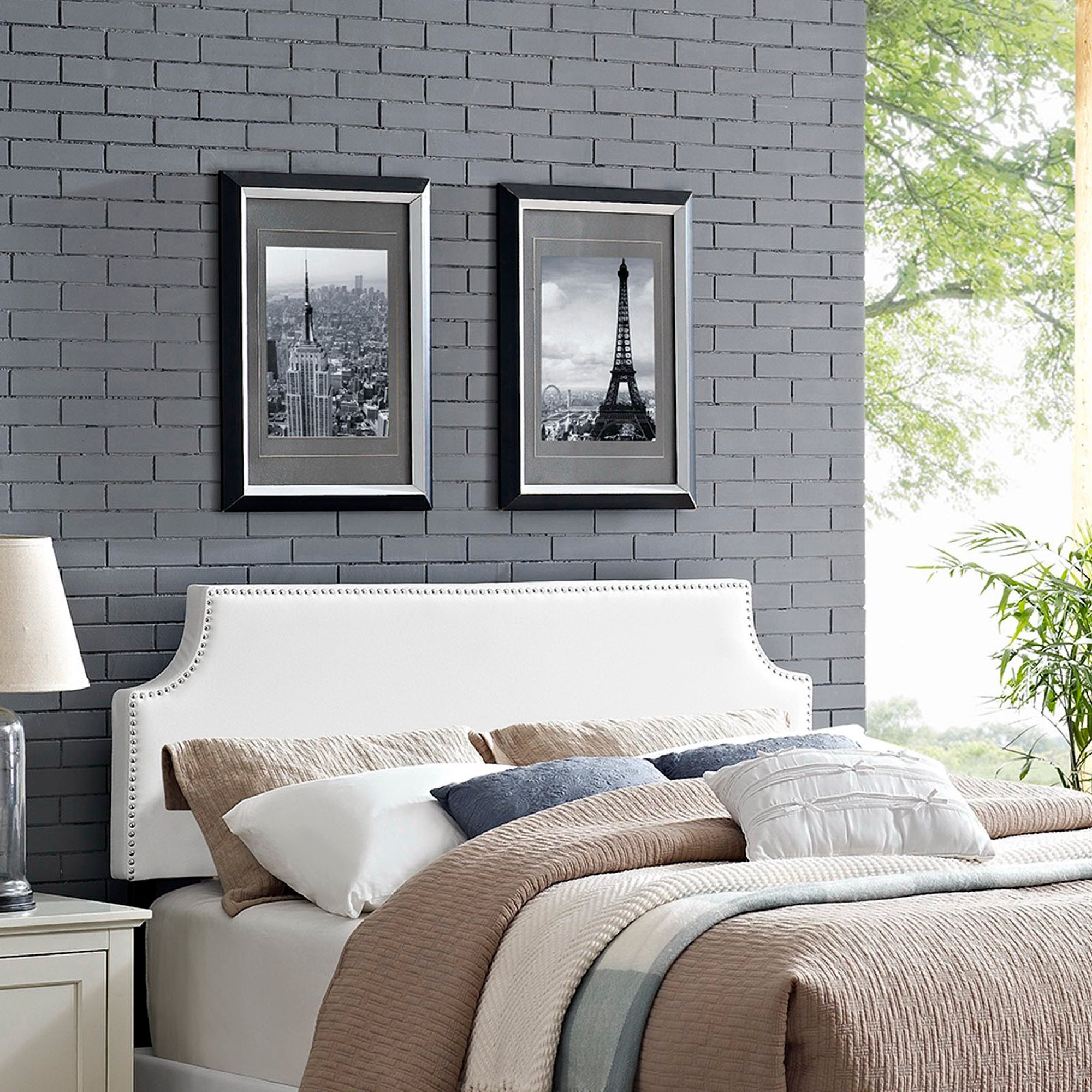 Laura Upholstered Vinyl Full Headboard by Modway - Best Buy Furniture