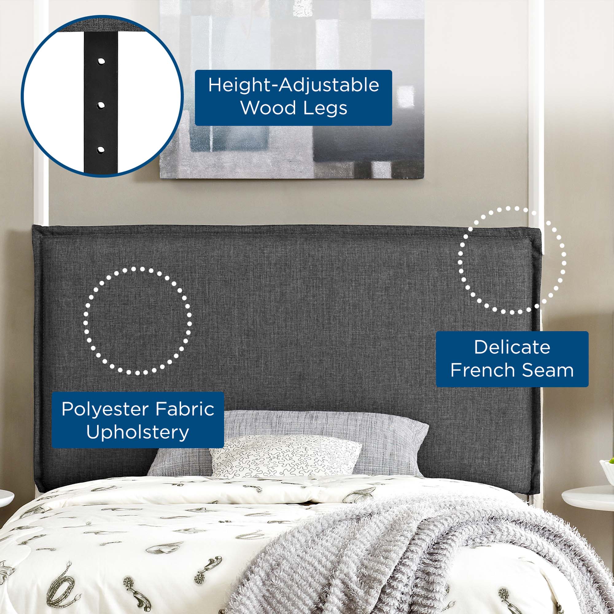 Camille Upholstered Fabric Twin Headboard by Modway - Best Buy Furniture