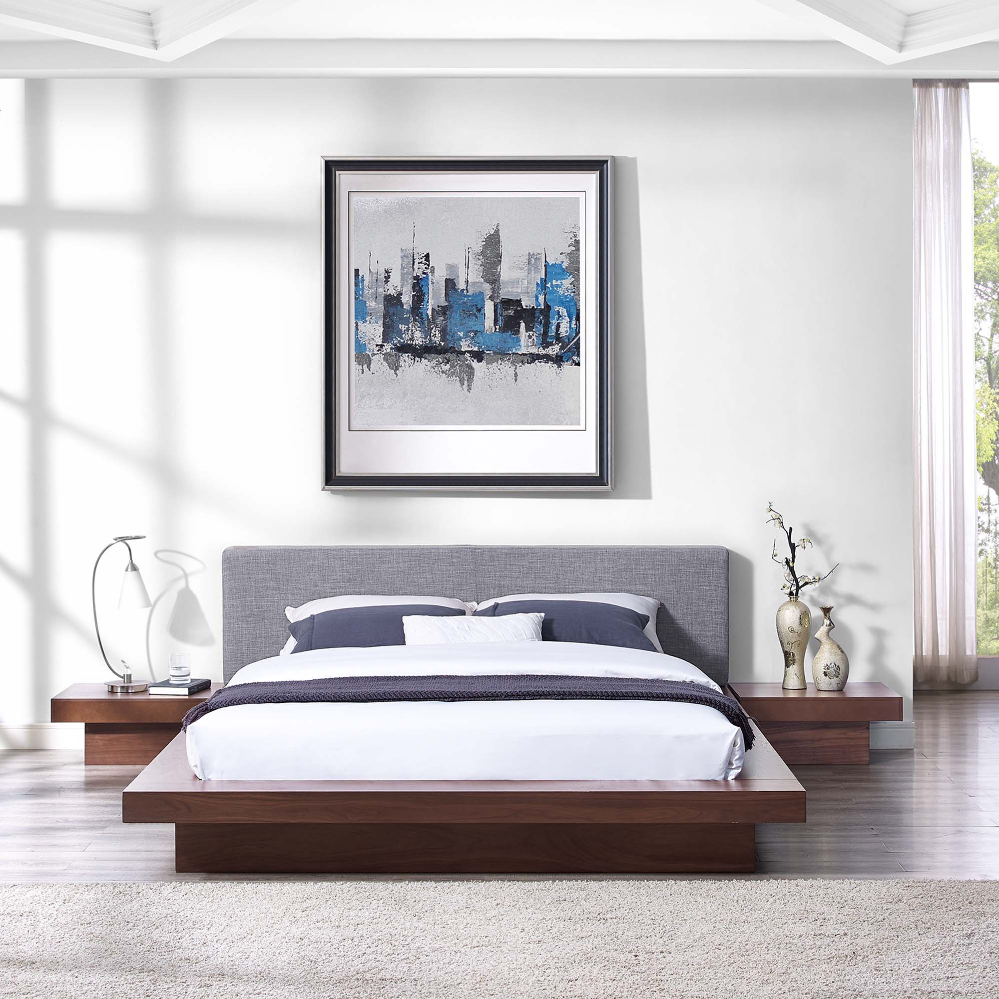 Freja 3 Piece Fabric Queen Bedroom Set by Modway - Best Buy Furniture