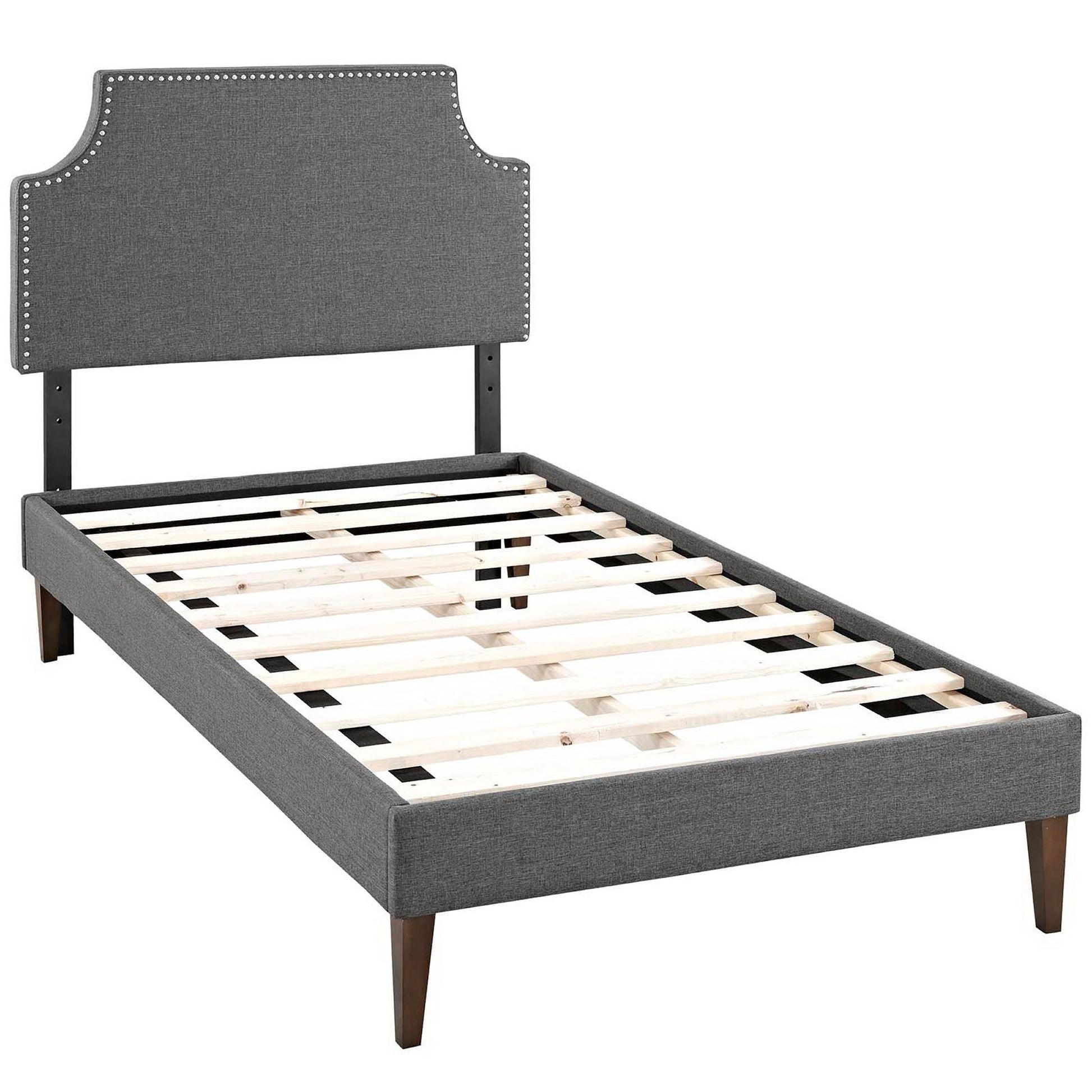 Laura Fabric Twin Platform Bed with Squared Tapered Legs by Modway - Best Buy Furniture