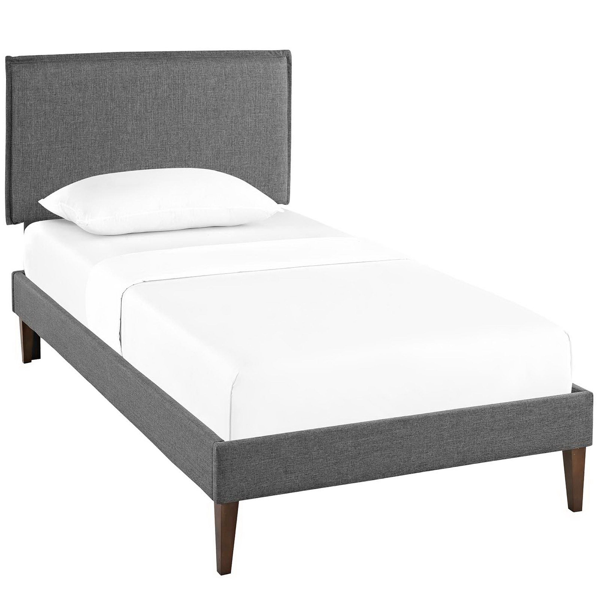 Camille Fabric Twin Platform Bed with Squared Tapered Legs by Modway - Best Buy Furniture