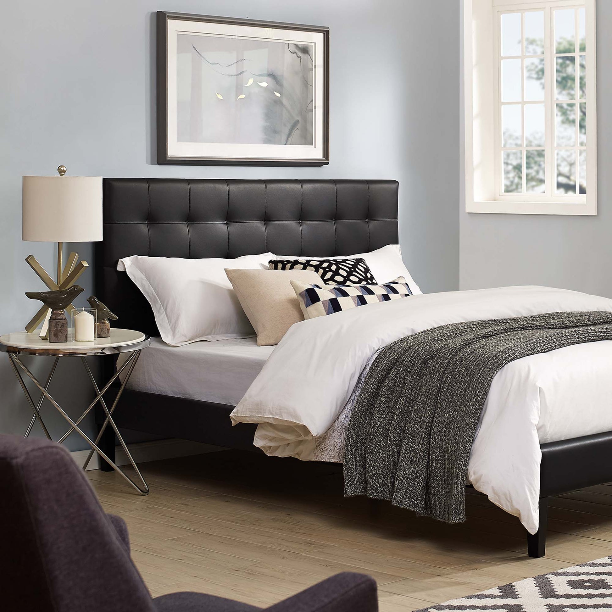 Paisley Tufted Upholstered Faux Leather Full / Queen Headboard by Modway - Best Buy Furniture