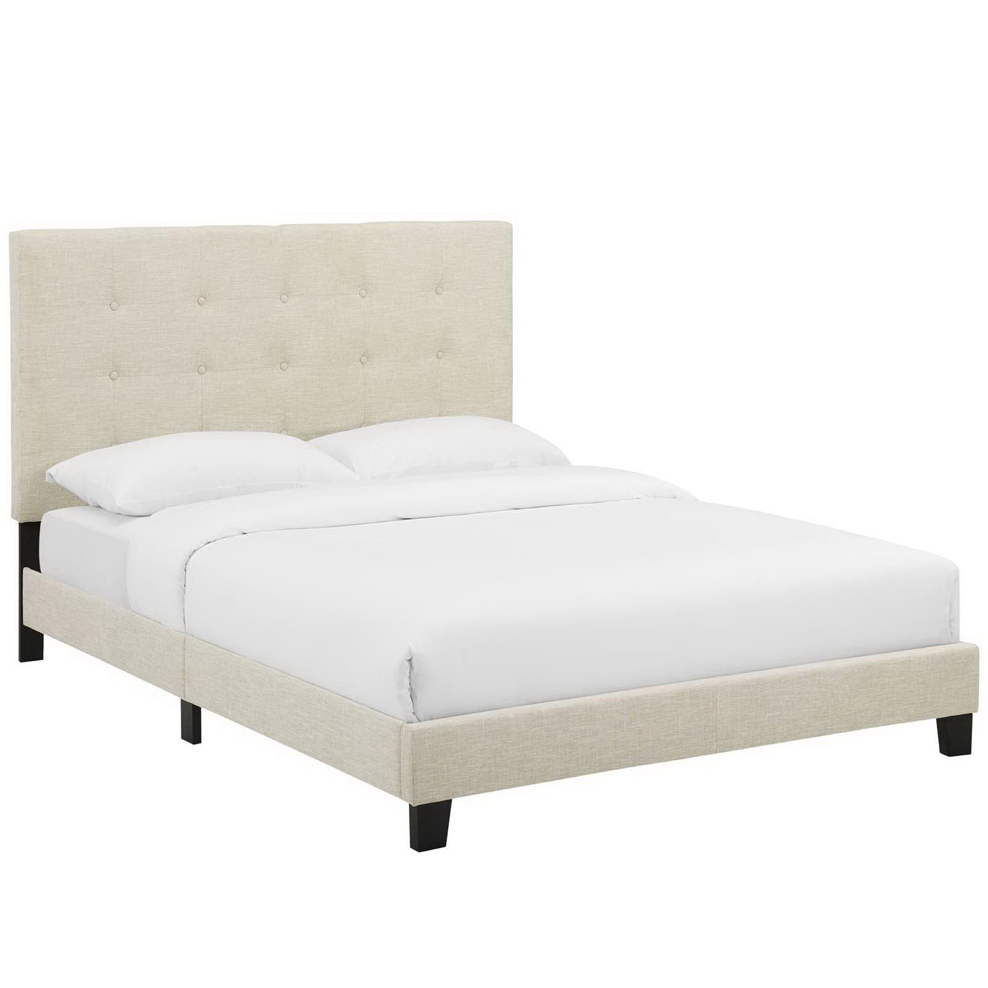Melanie Tufted Button Upholstered Fabric Queen Platform Bed by Modway - Best Buy Furniture