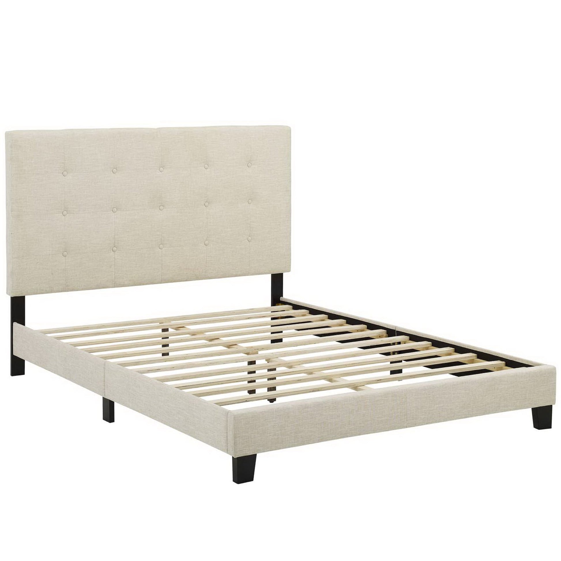 Melanie Tufted Button Upholstered Fabric Queen Platform Bed by Modway - Best Buy Furniture