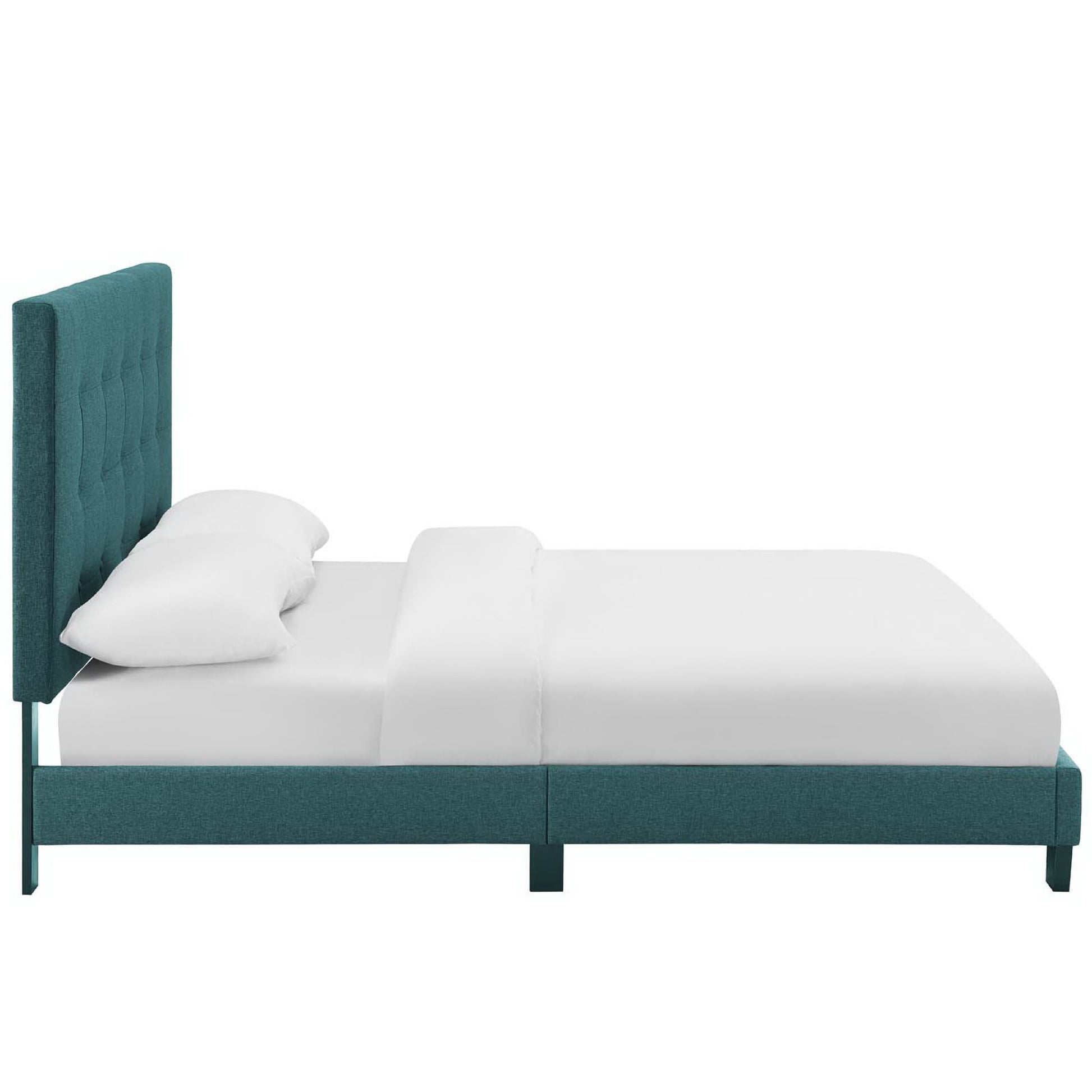 Melanie Tufted Button Upholstered Fabric Queen Platform Bed by Modway - Best Buy Furniture