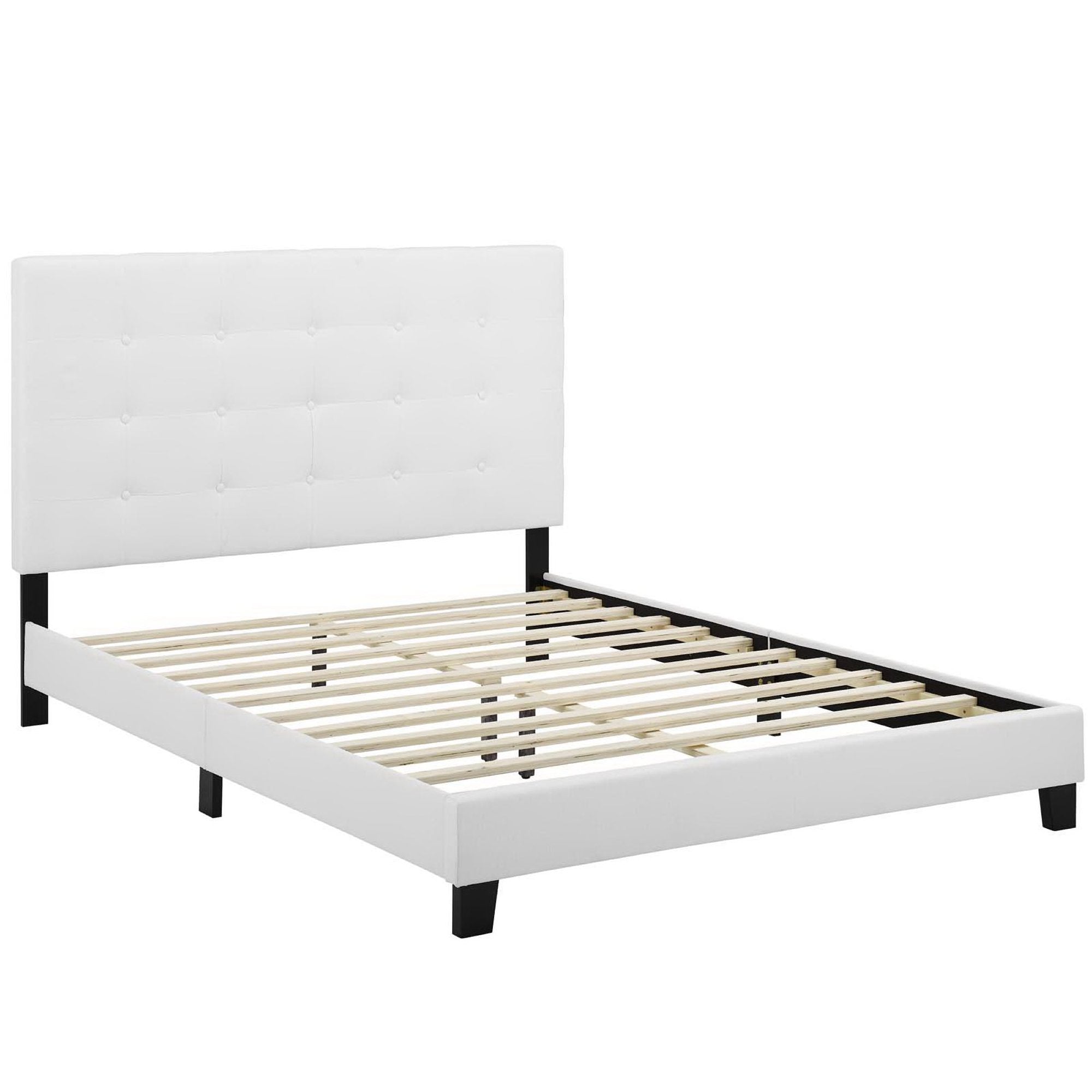 Melanie Tufted Button Upholstered Fabric Queen Platform Bed by Modway - Best Buy Furniture