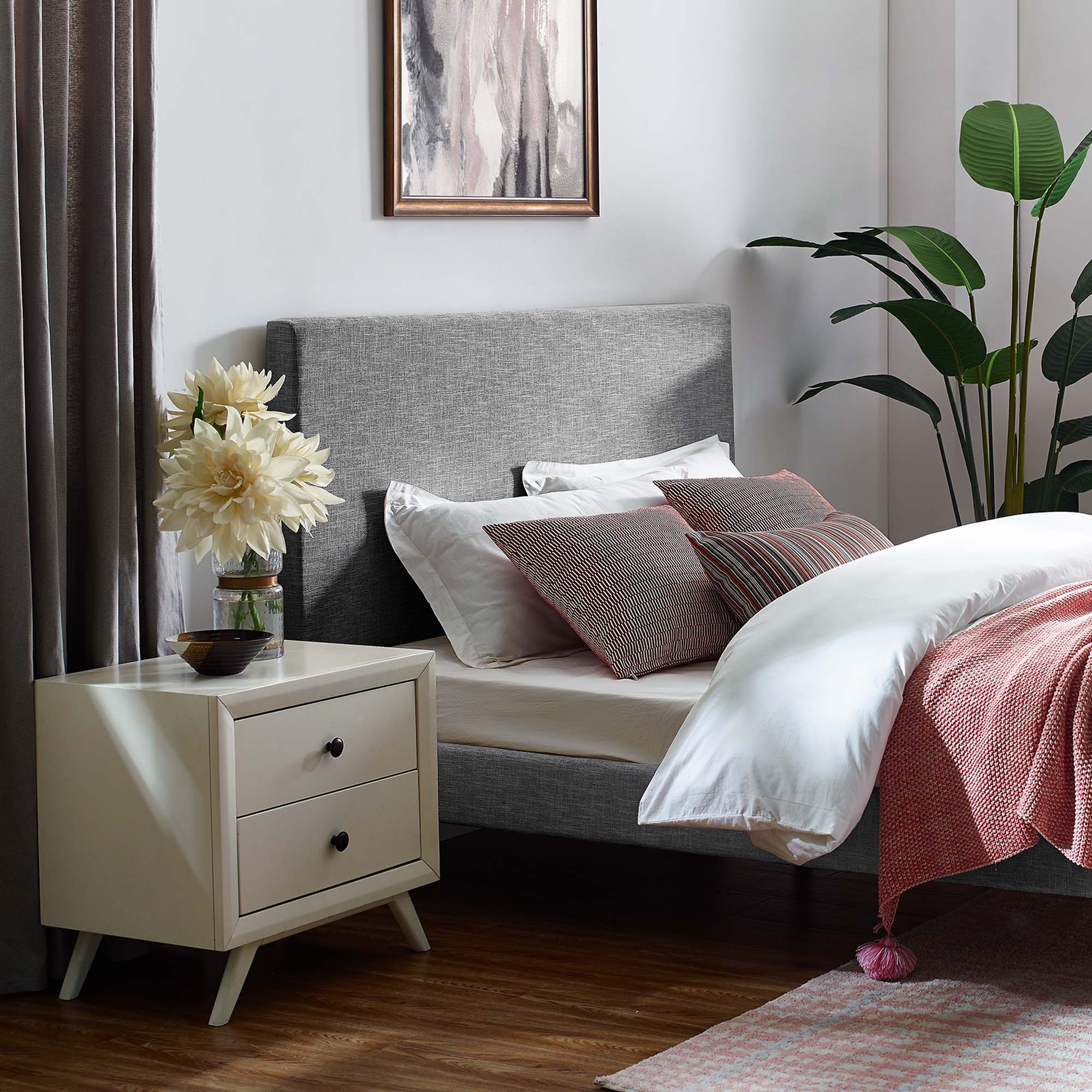 Taylor Upholstered Linen Fabric Full / Queen Headboard by Modway - Best Buy Furniture
