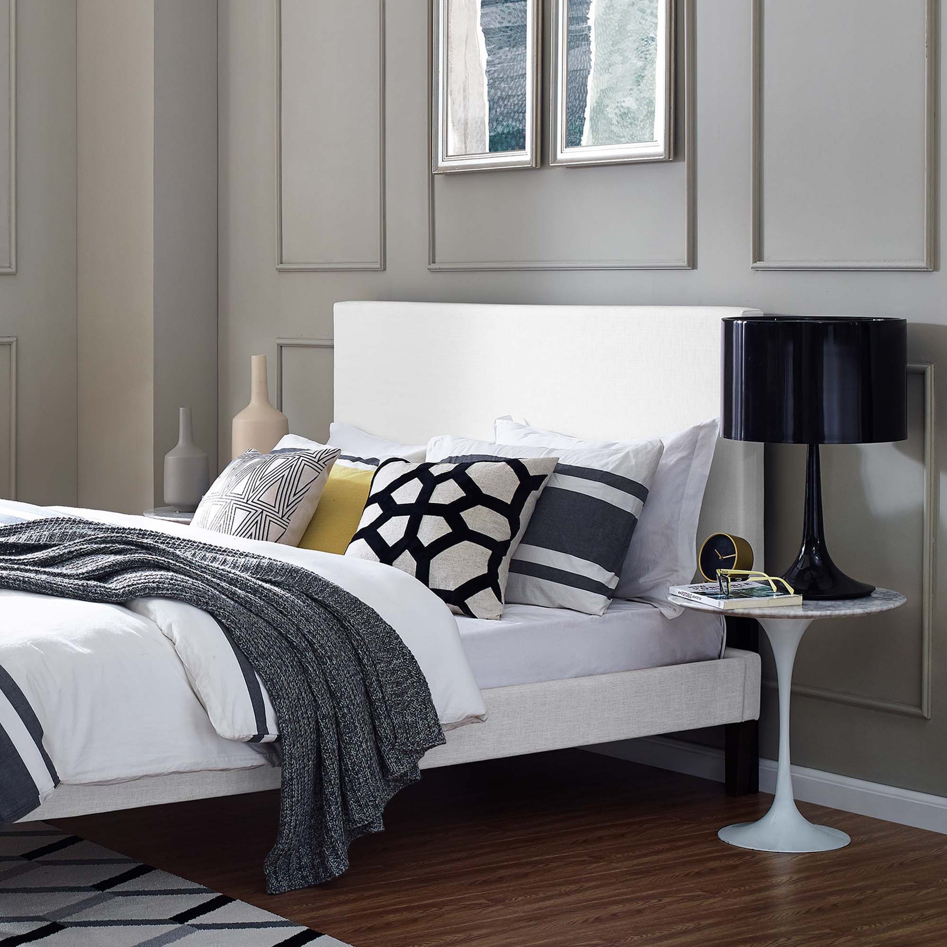 Taylor Upholstered Linen Fabric Full / Queen Headboard by Modway - Best Buy Furniture