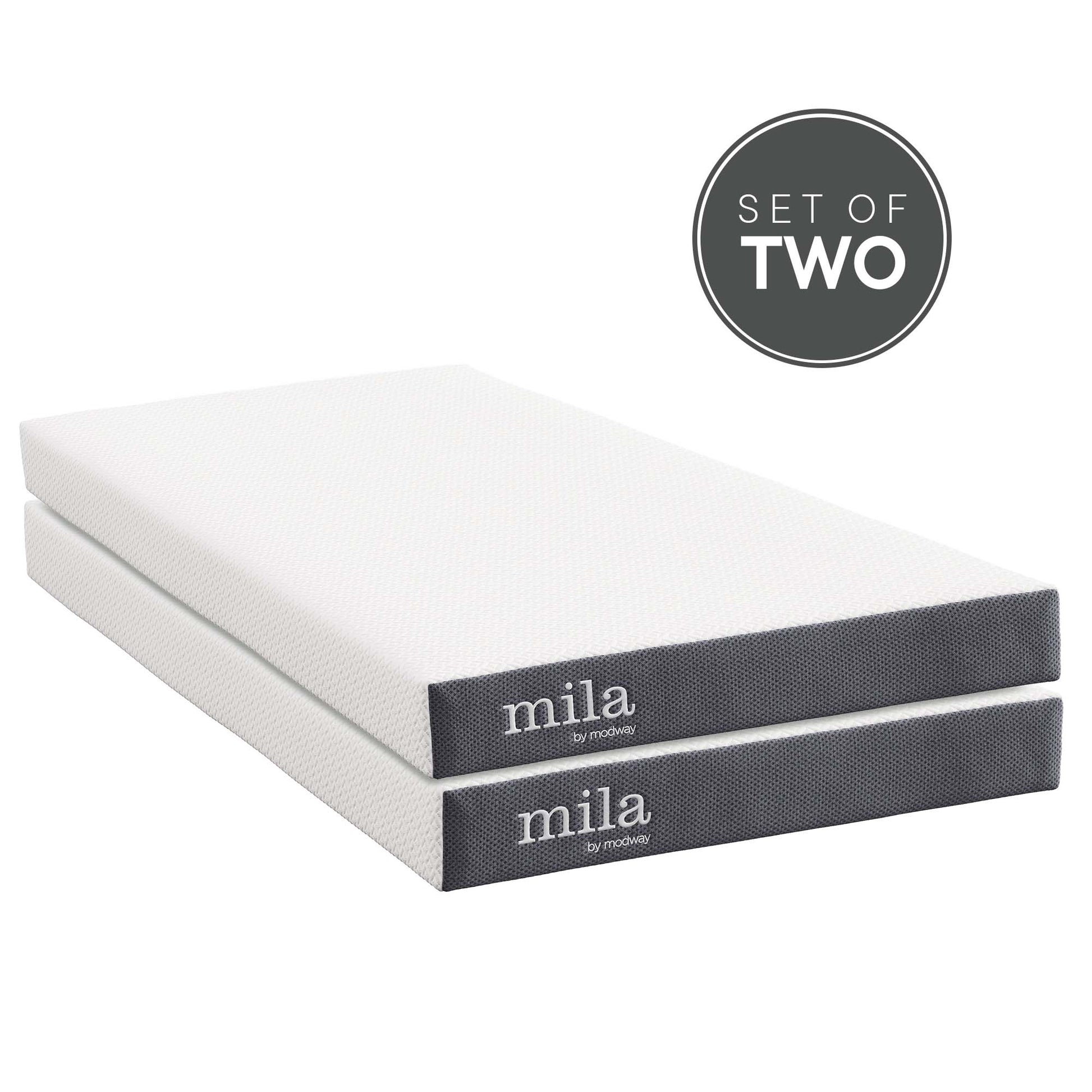 Mila 6" Foam Twin Mattress Set of 2 by Modway - Best Buy Furniture