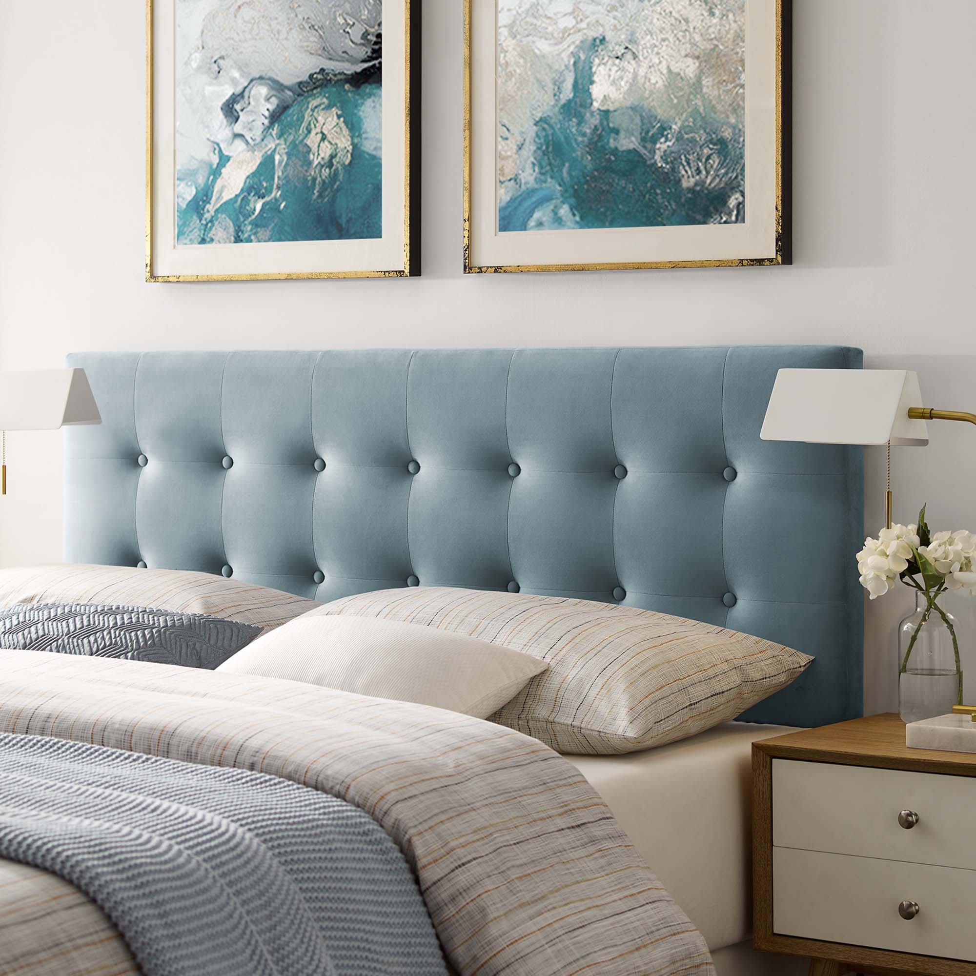 Emily Biscuit Tufted Performance Velvet Queen Headboard by Modway - Best Buy Furniture