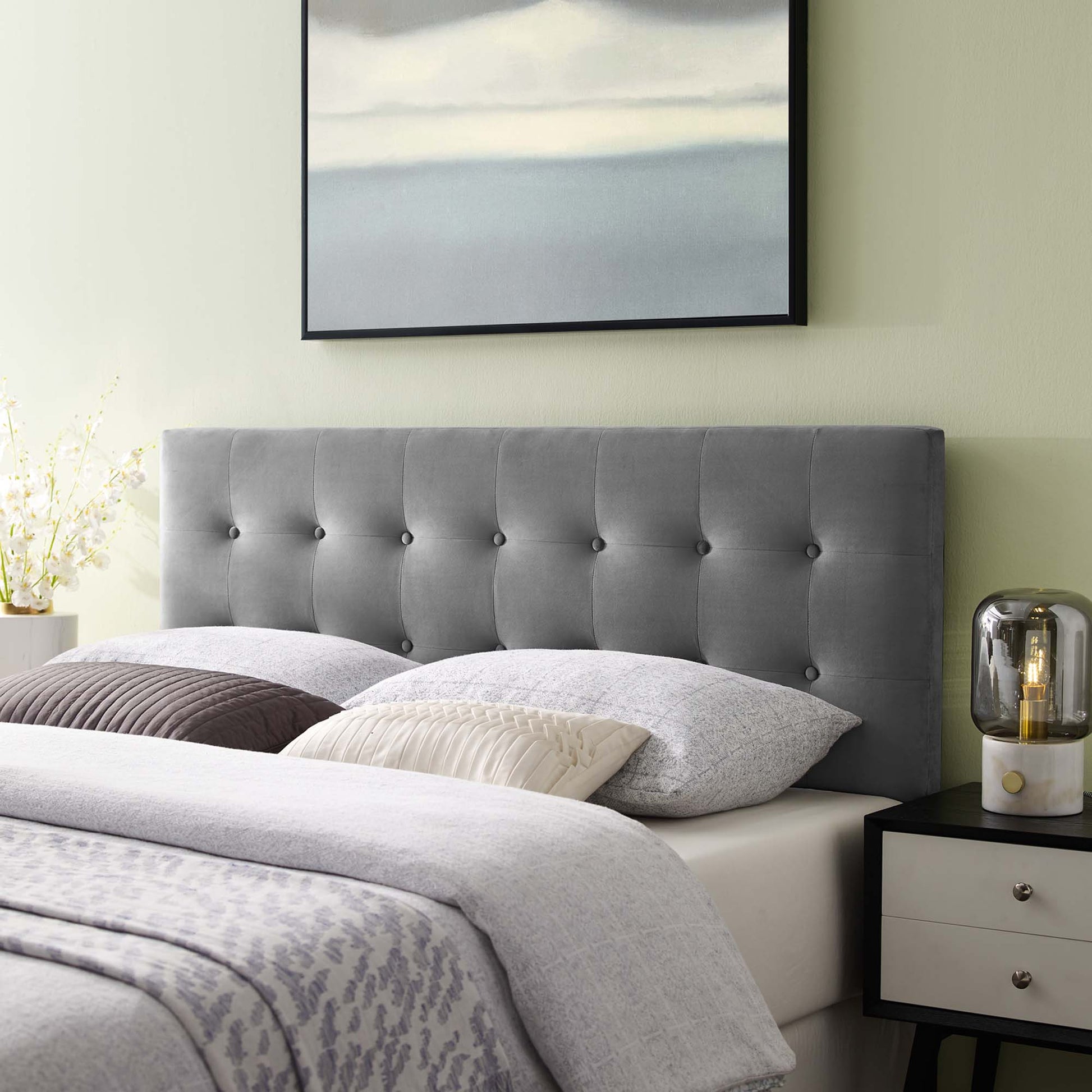 Emily Biscuit Tufted Performance Velvet King Headboard by Modway - Best Buy Furniture