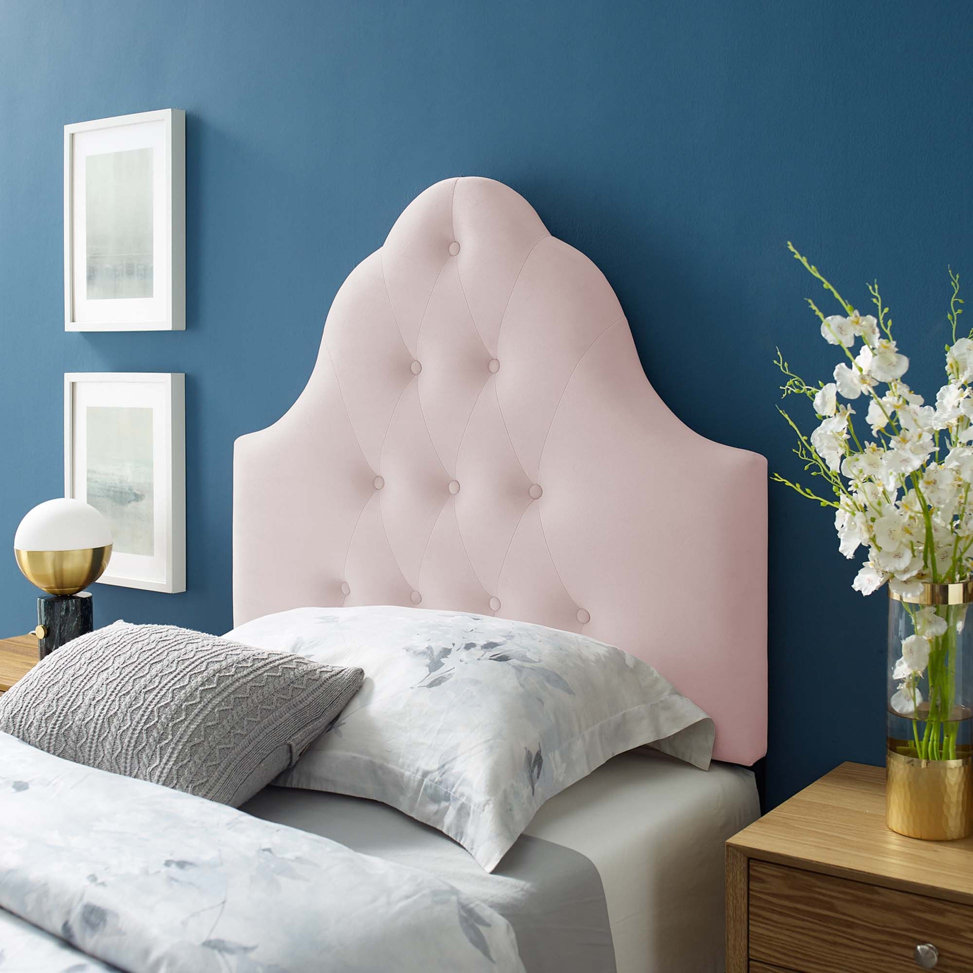 Sovereign Diamond Tufted Performance Velvet Twin Headboard by Modway - Best Buy Furniture