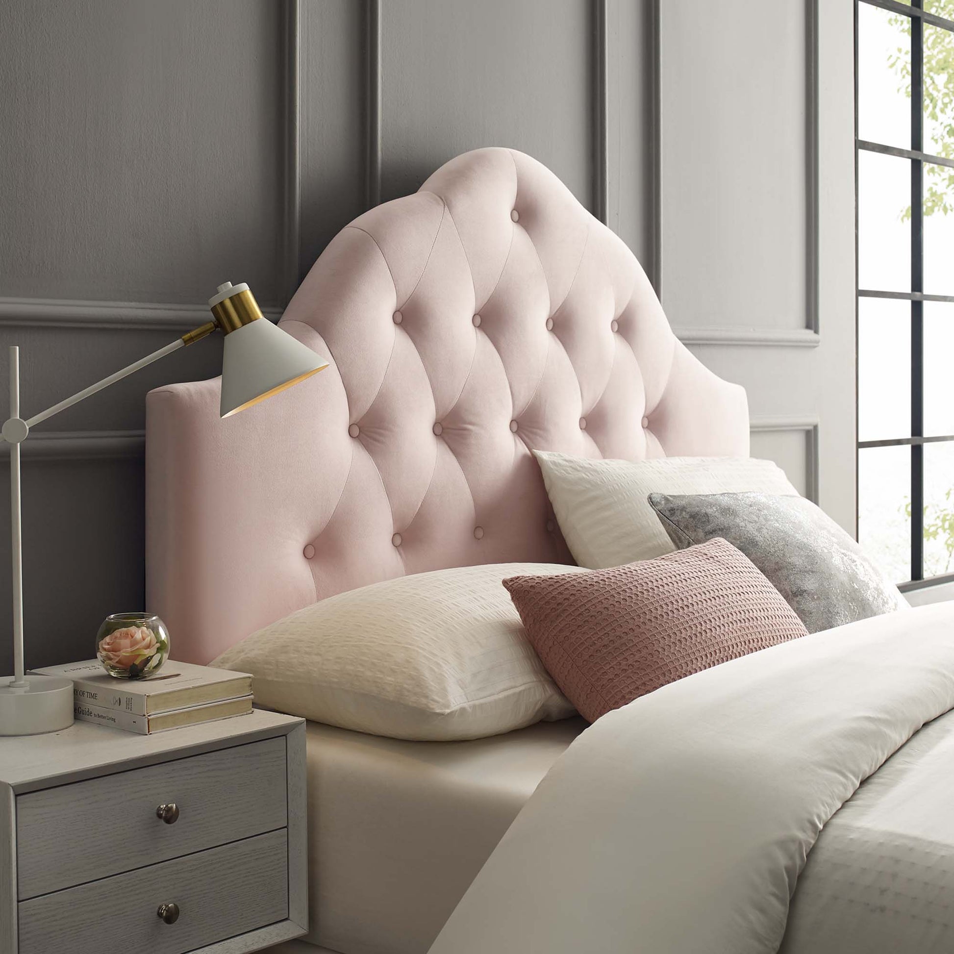Sovereign Diamond Tufted Performance Velvet Queen Headboard by Modway - Best Buy Furniture