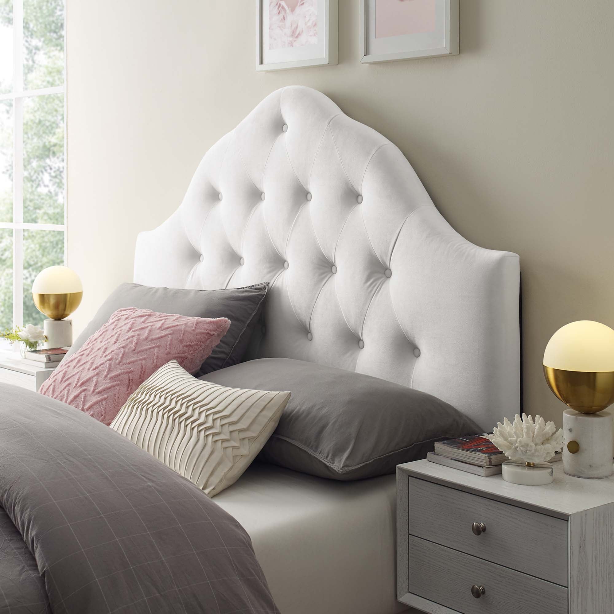 Sovereign Diamond Tufted Performance Velvet Queen Headboard by Modway - Best Buy Furniture