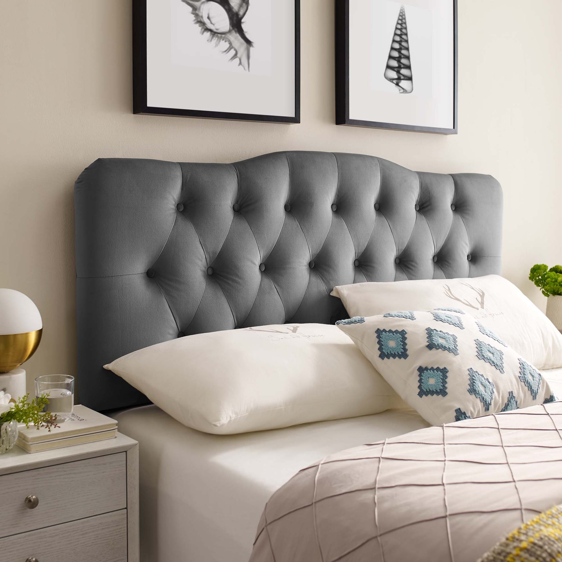 Annabel Diamond Tufted Performance Velvet King Headboard by Modway - Best Buy Furniture