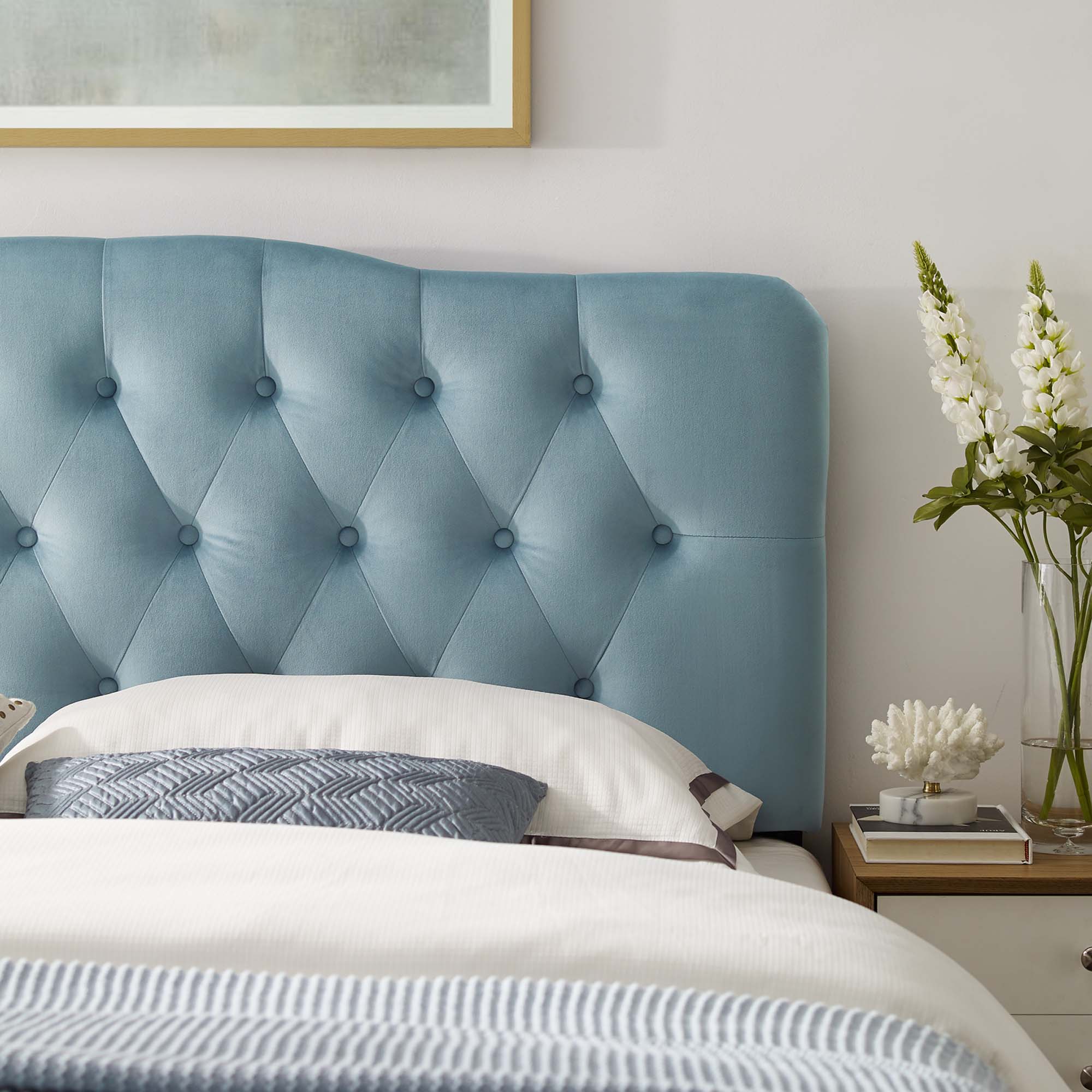 Annabel Diamond Tufted Performance Velvet Full Headboard by Modway - Best Buy Furniture