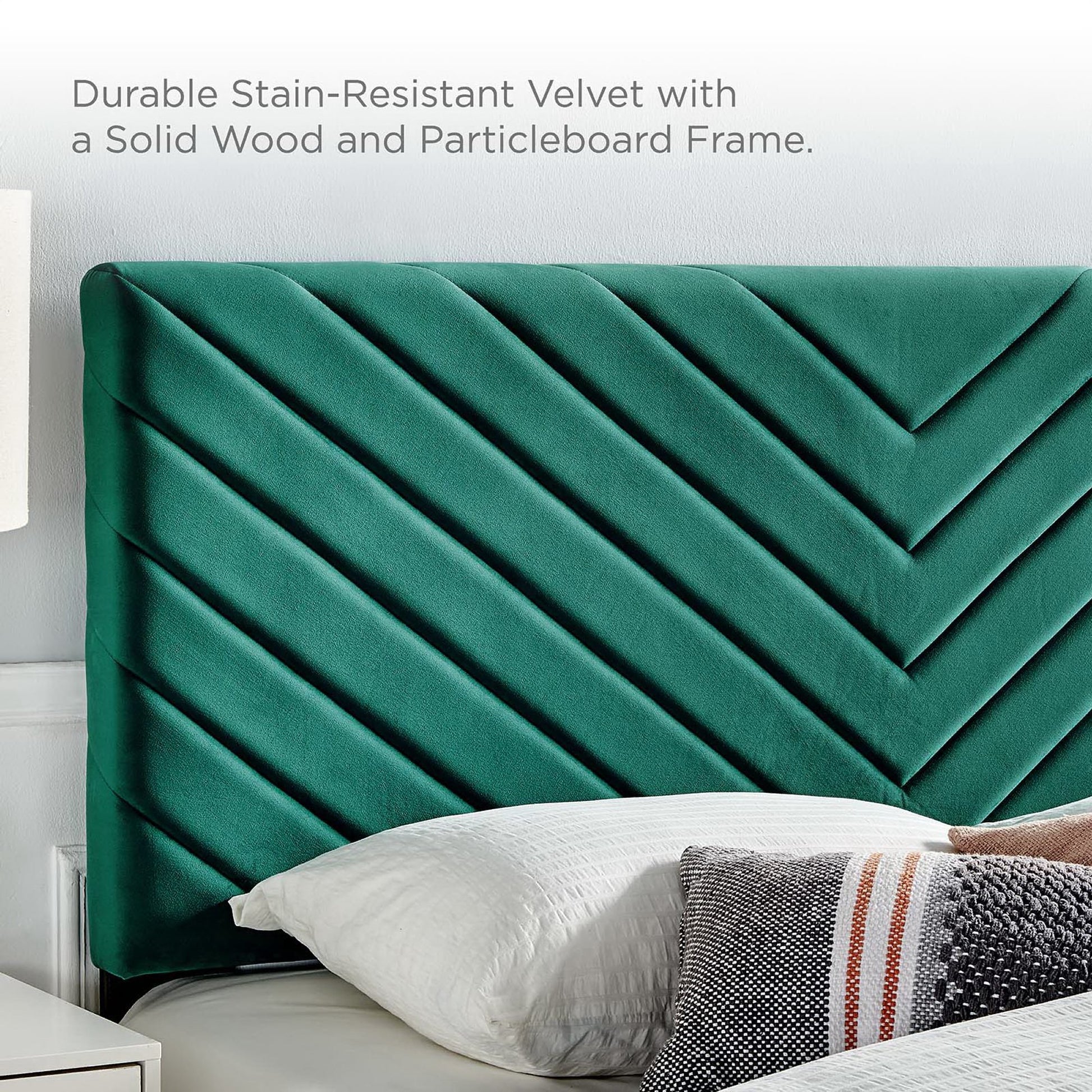 Alyson Angular Channel Tufted Performance Velvet Twin Headboard by Modway - Best Buy Furniture