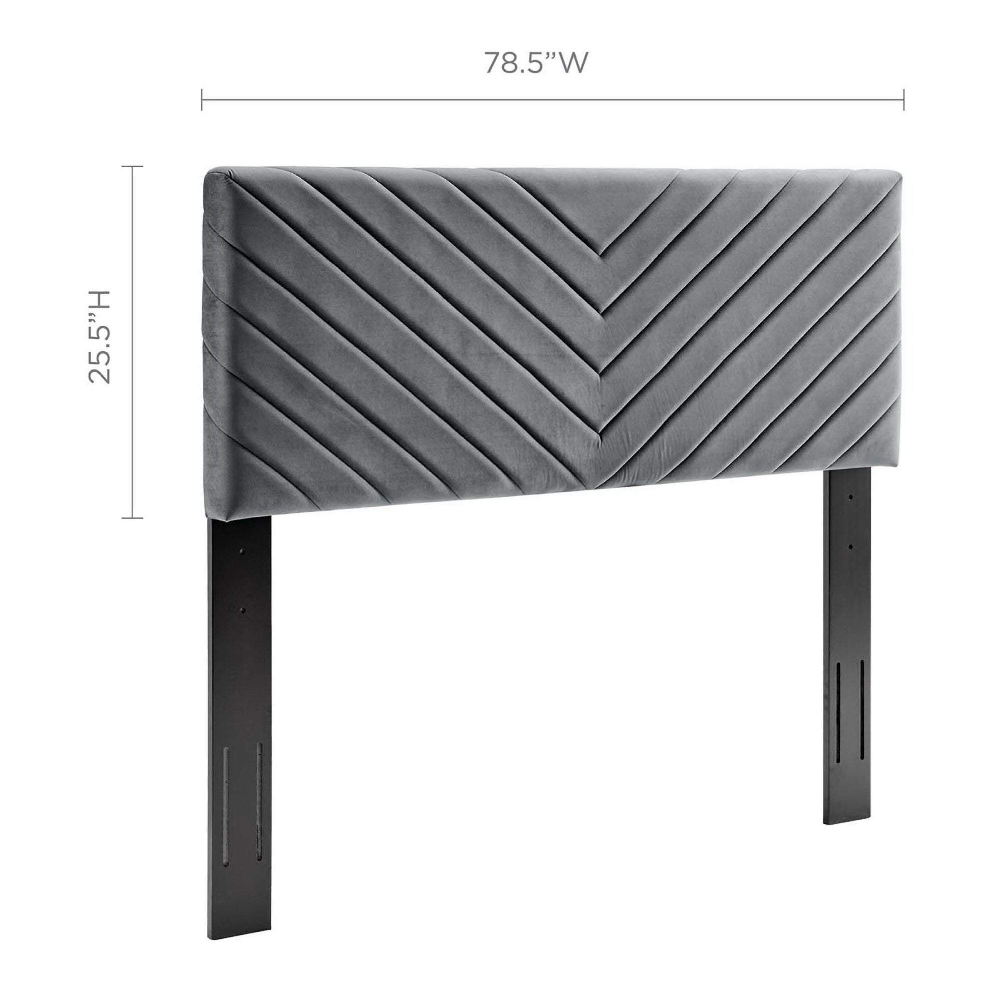 Alyson Angular Channel Tufted Performance Velvet King / California King Headboard by Modway - Best Buy Furniture