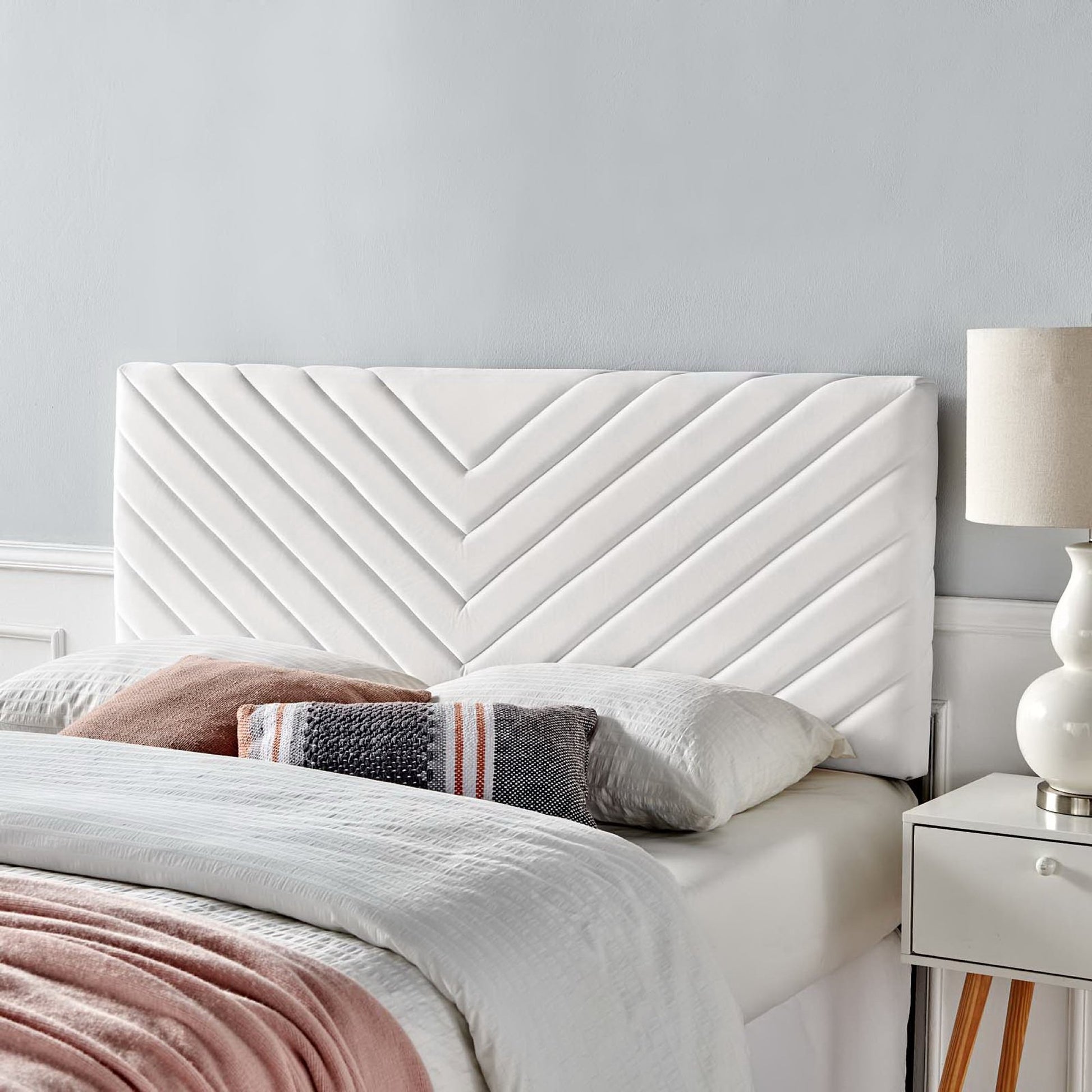 Alyson Angular Channel Tufted Performance Velvet King / California King Headboard by Modway - Best Buy Furniture