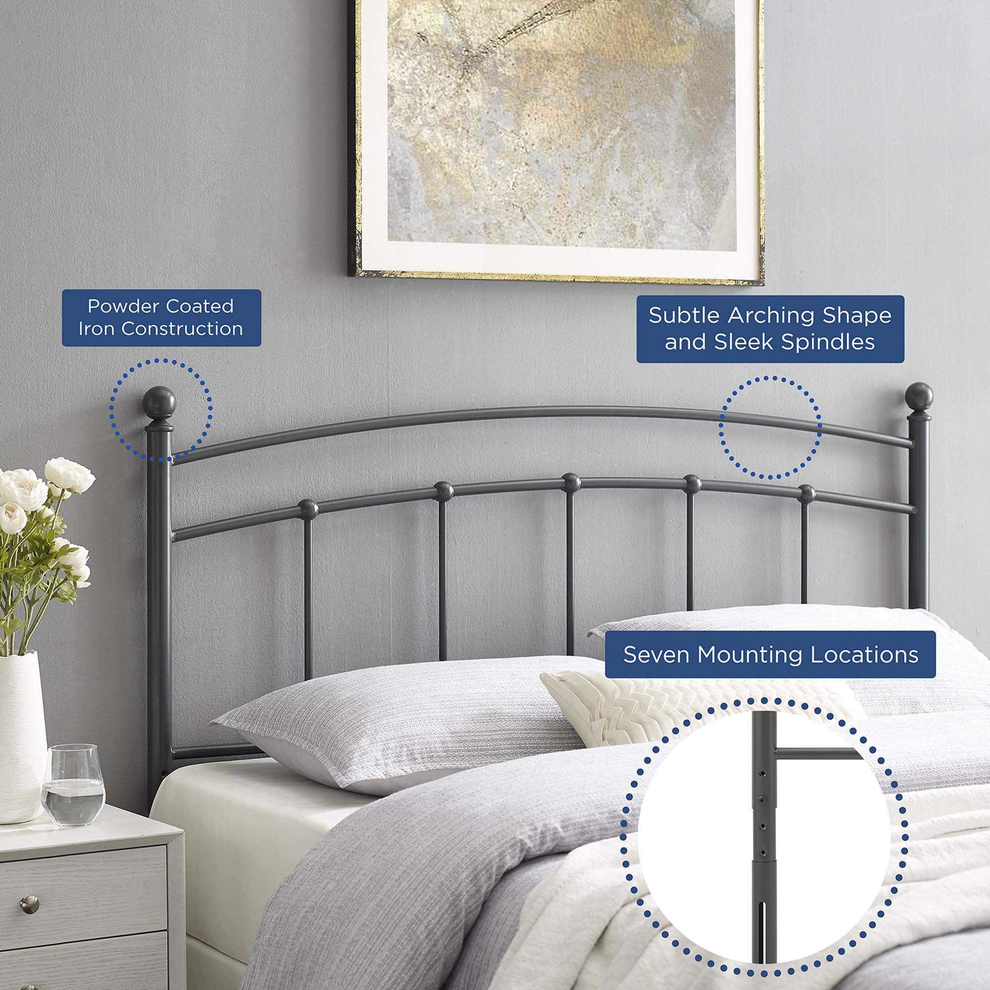 Abigail Metal Twin Headboard by Modway - Best Buy Furniture