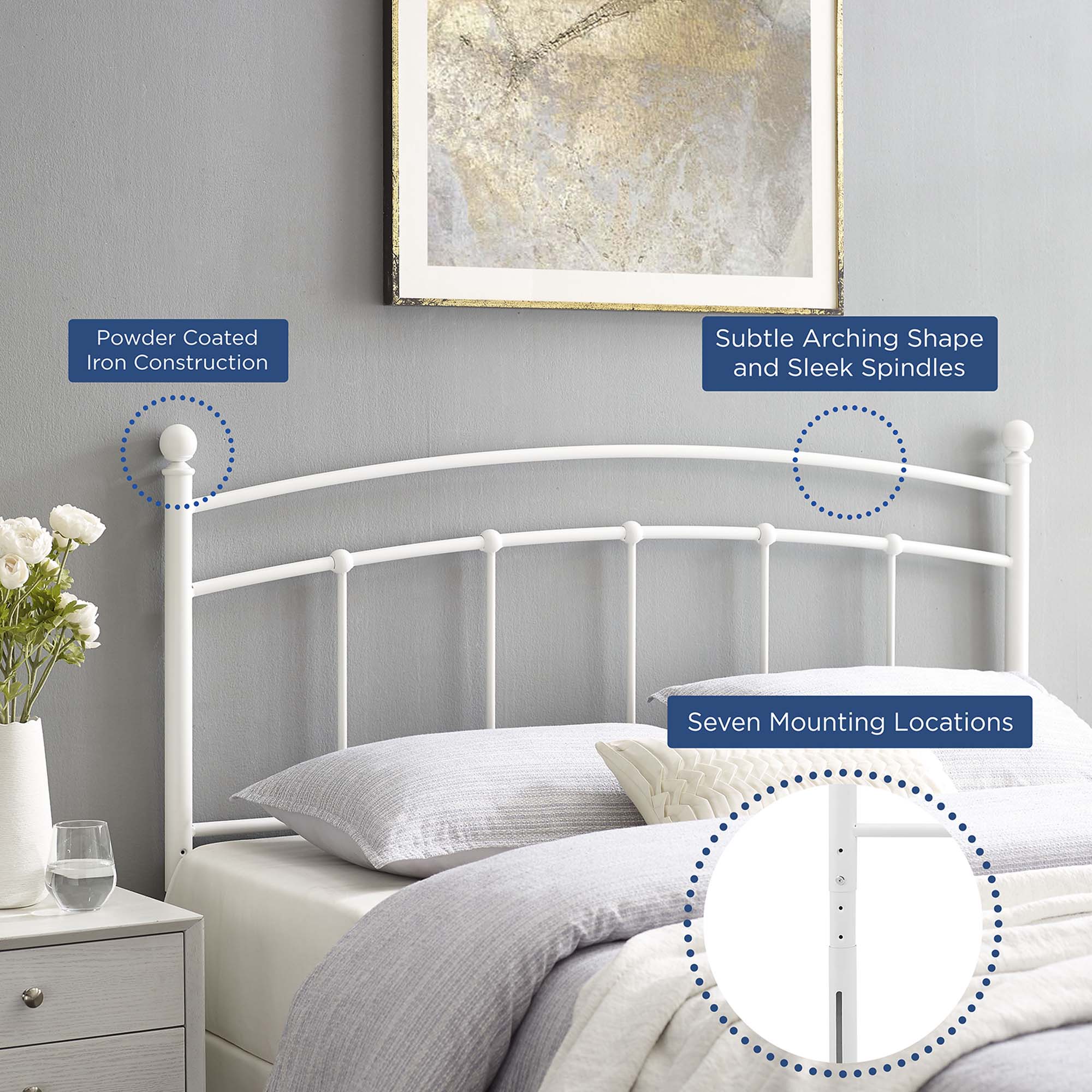 Abigail Metal Twin Headboard by Modway - Best Buy Furniture