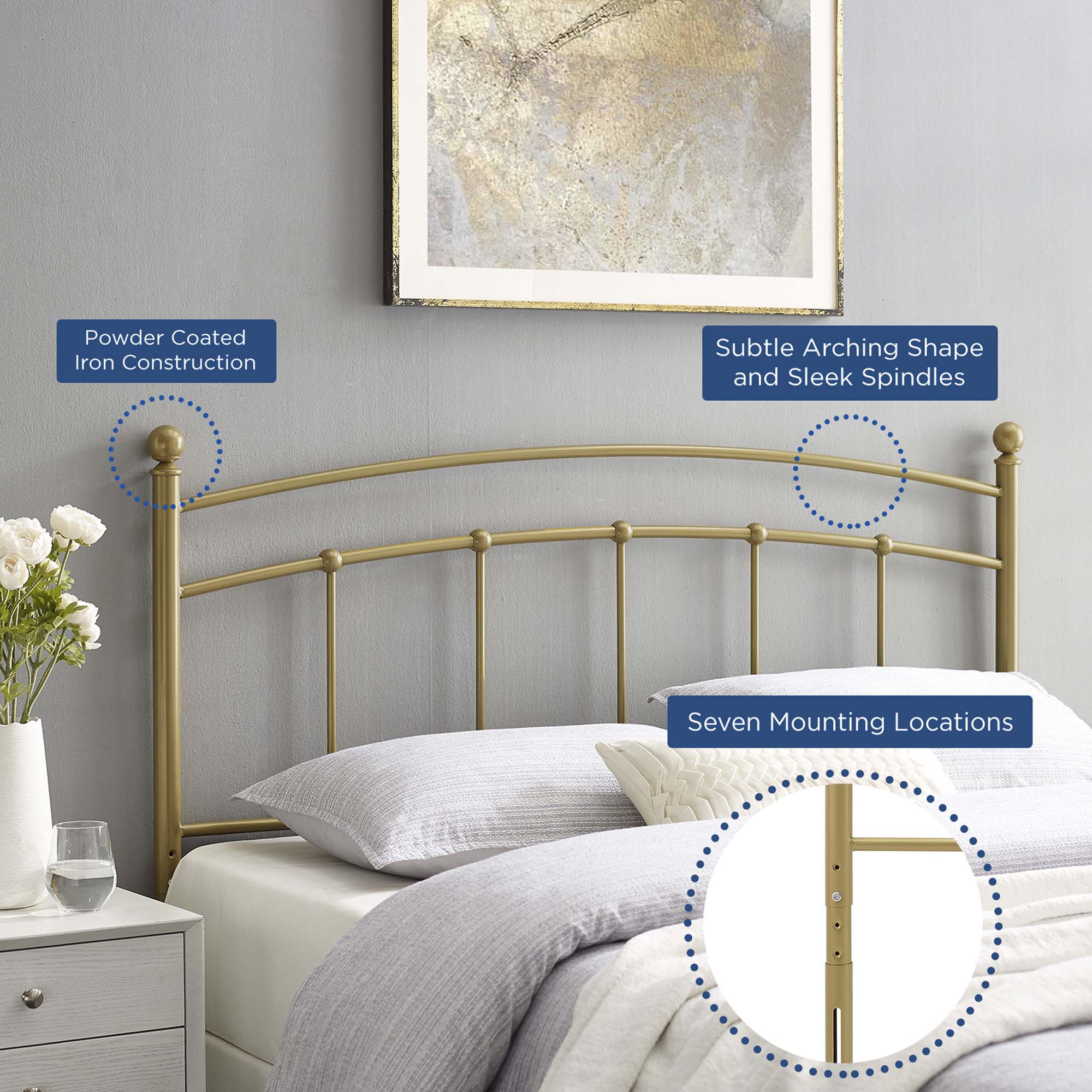 Abigail Metal King Headboard by Modway - Best Buy Furniture