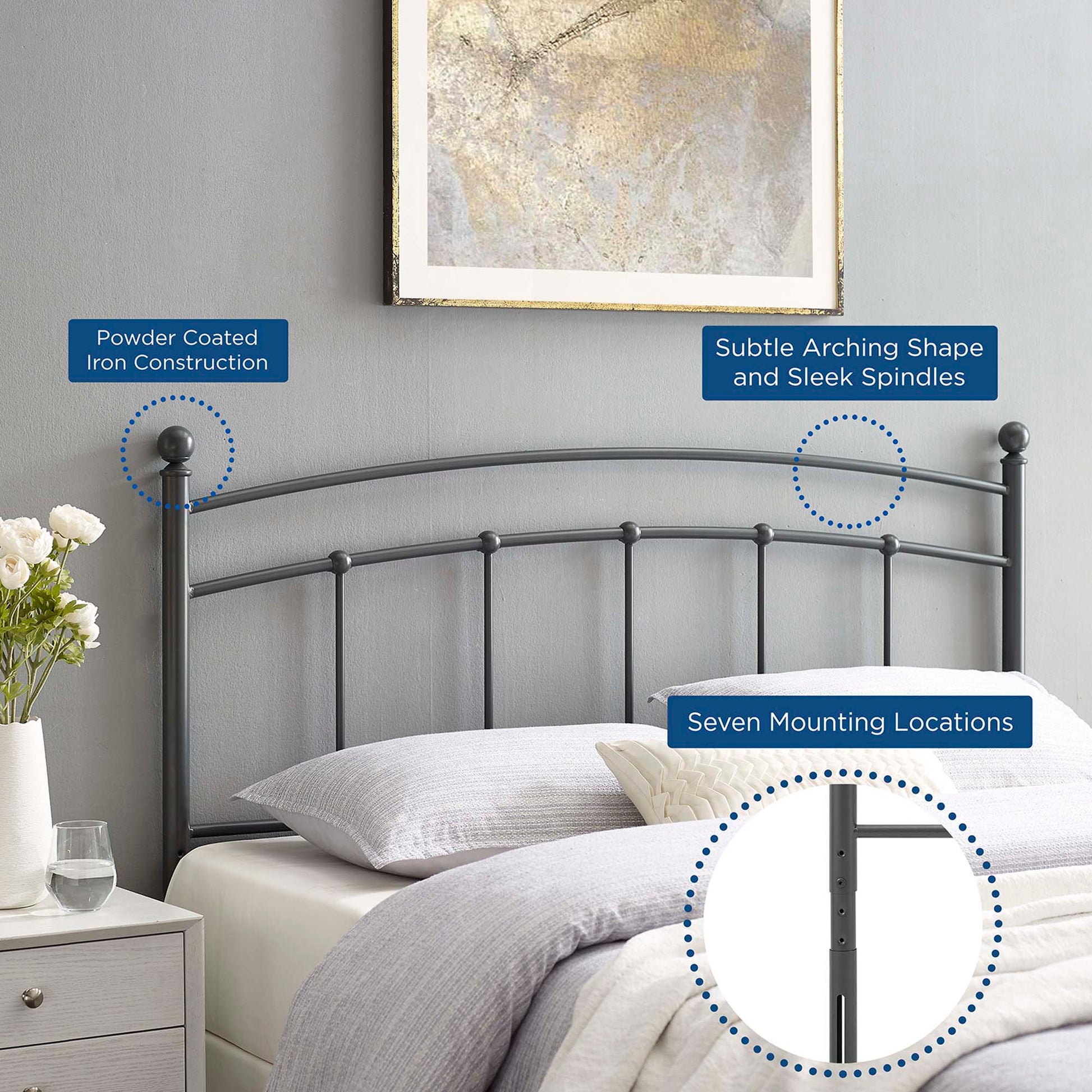Abigail Metal King Headboard by Modway - Best Buy Furniture