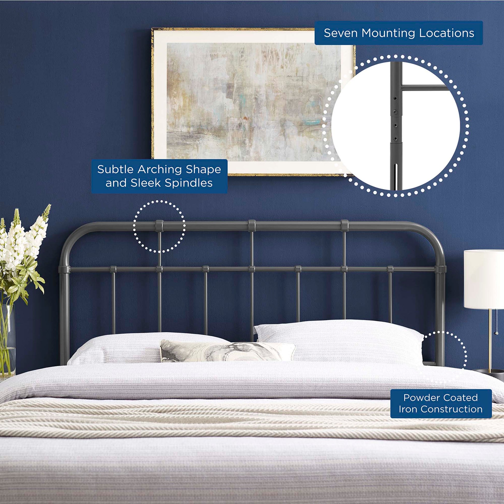 Alessia Metal Twin Headboard by Modway - Best Buy Furniture