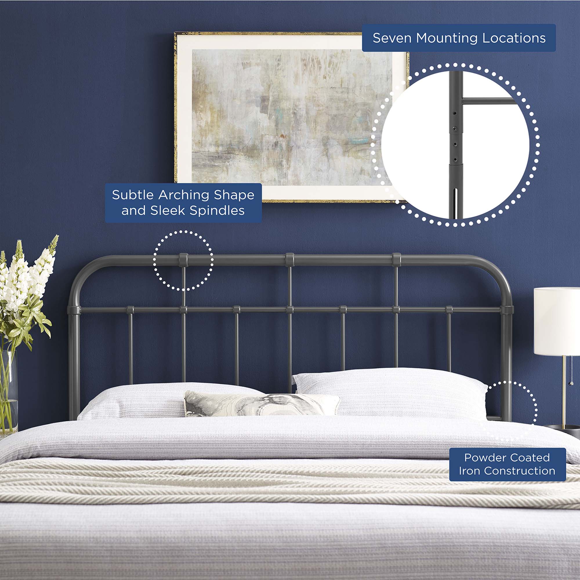 Alessia Metal Twin Headboard by Modway - Best Buy Furniture