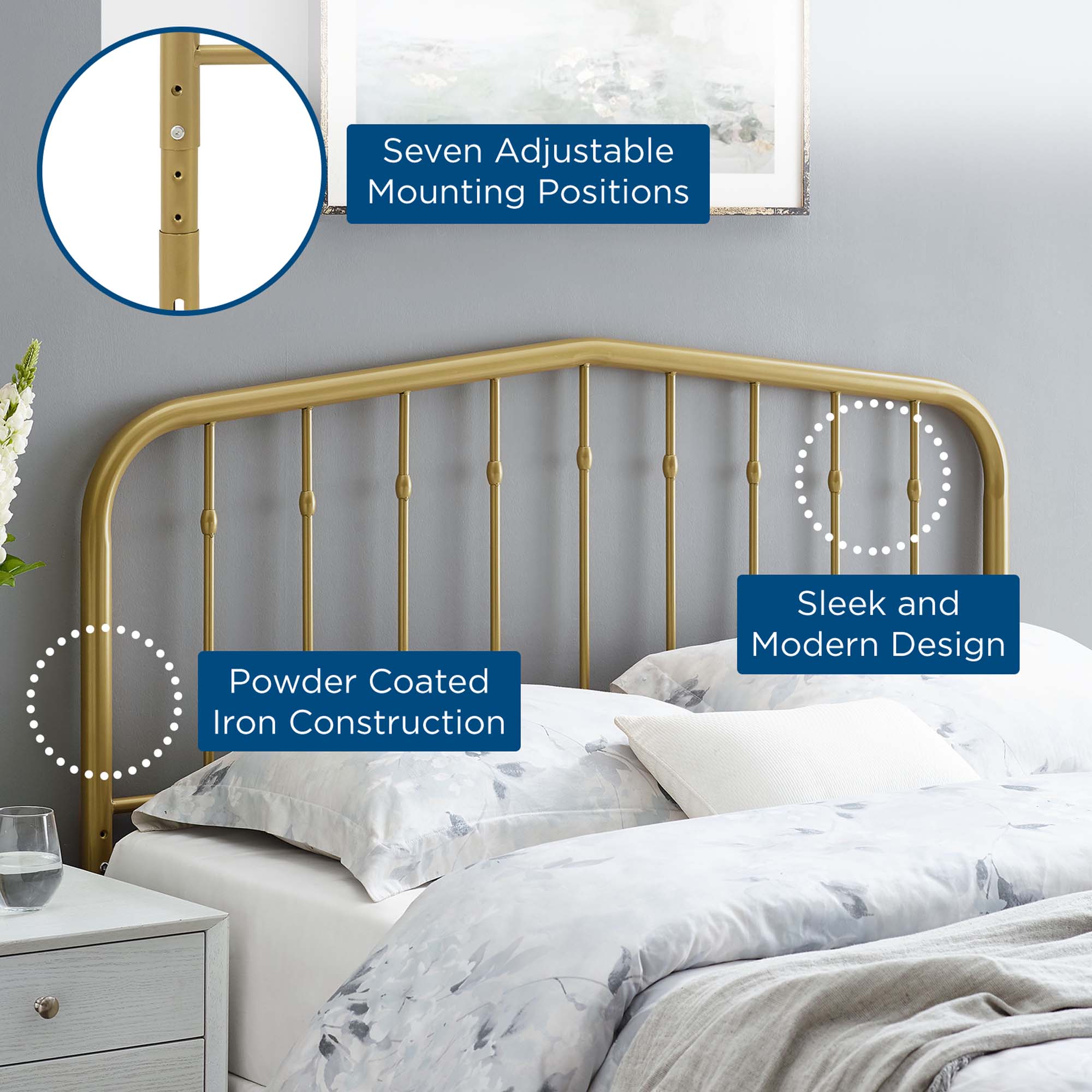 Lennon Metal Full Headboard by Modway - Best Buy Furniture