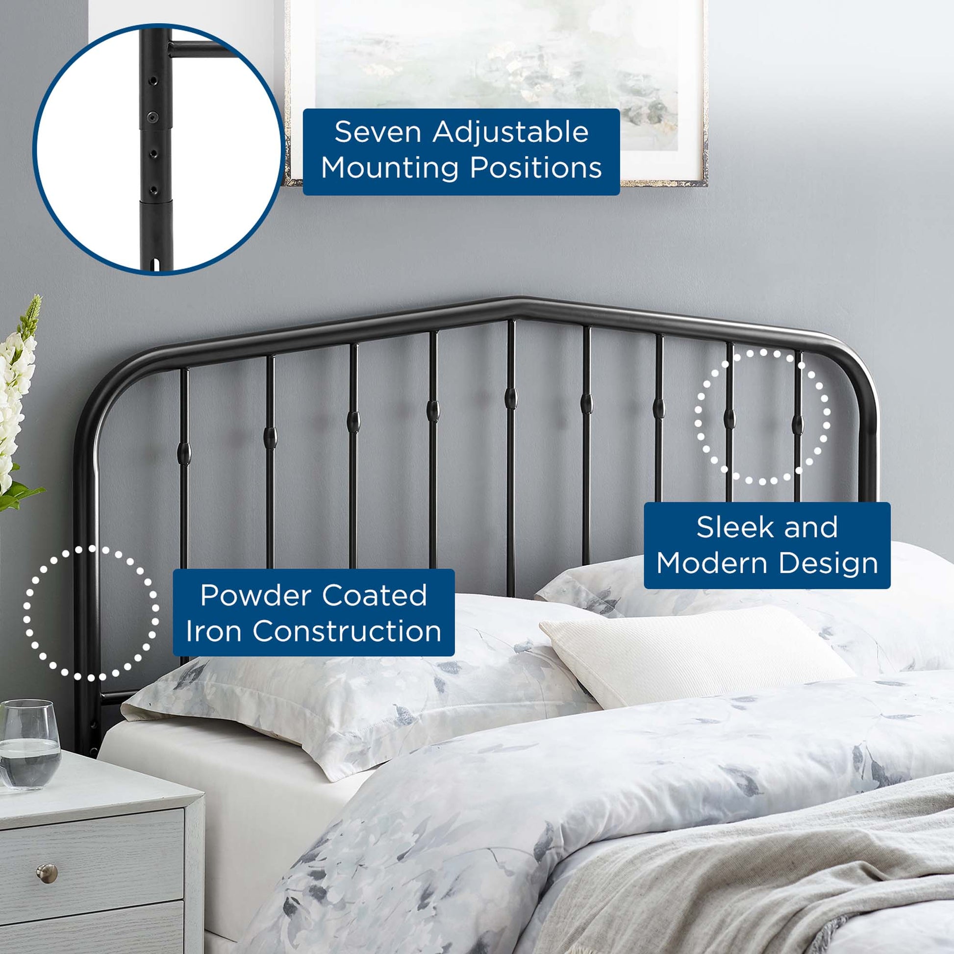 Lennon Metal Queen Headboard by Modway - Best Buy Furniture