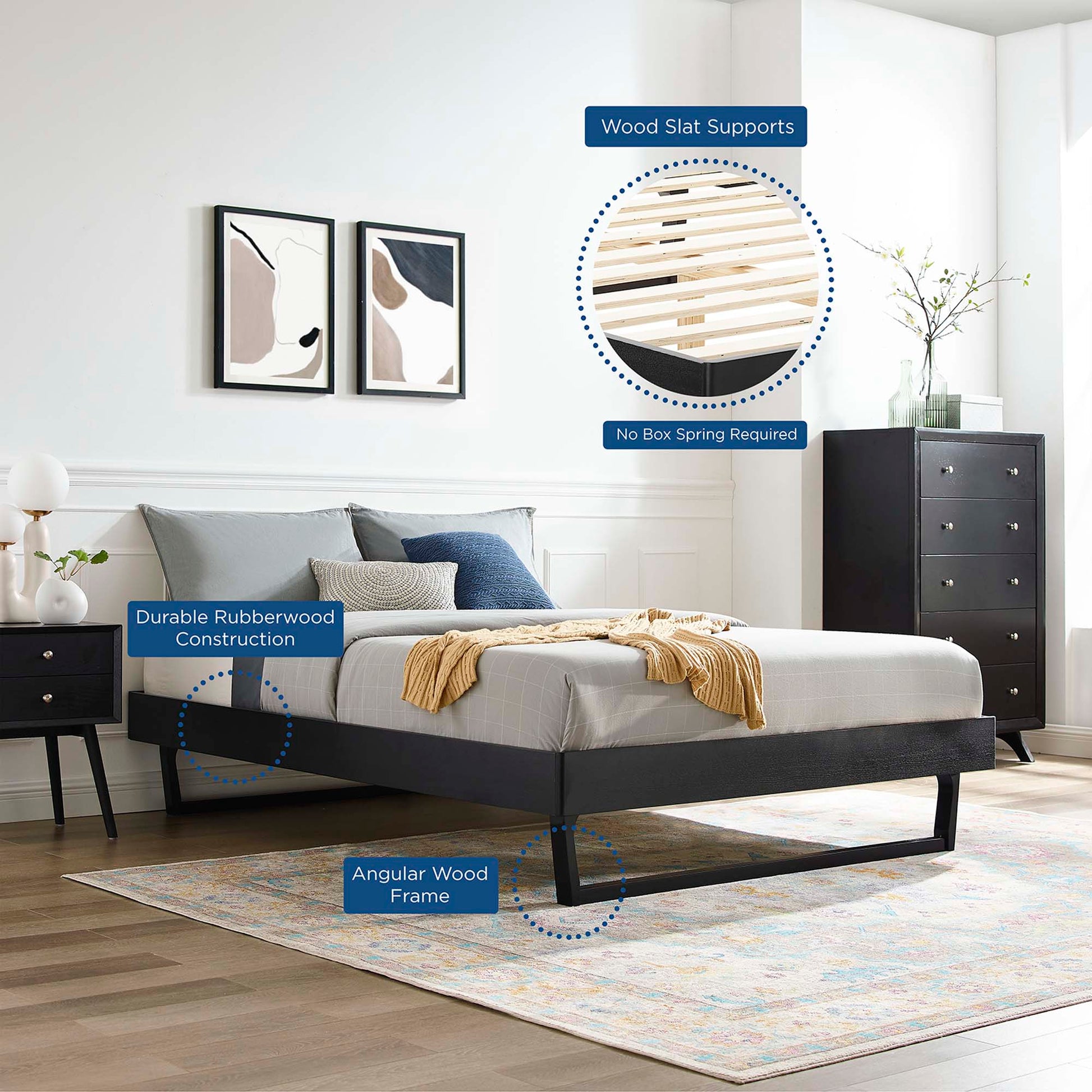 Billie Wood Full Platform Bed Frame by Modway - Best Buy Furniture