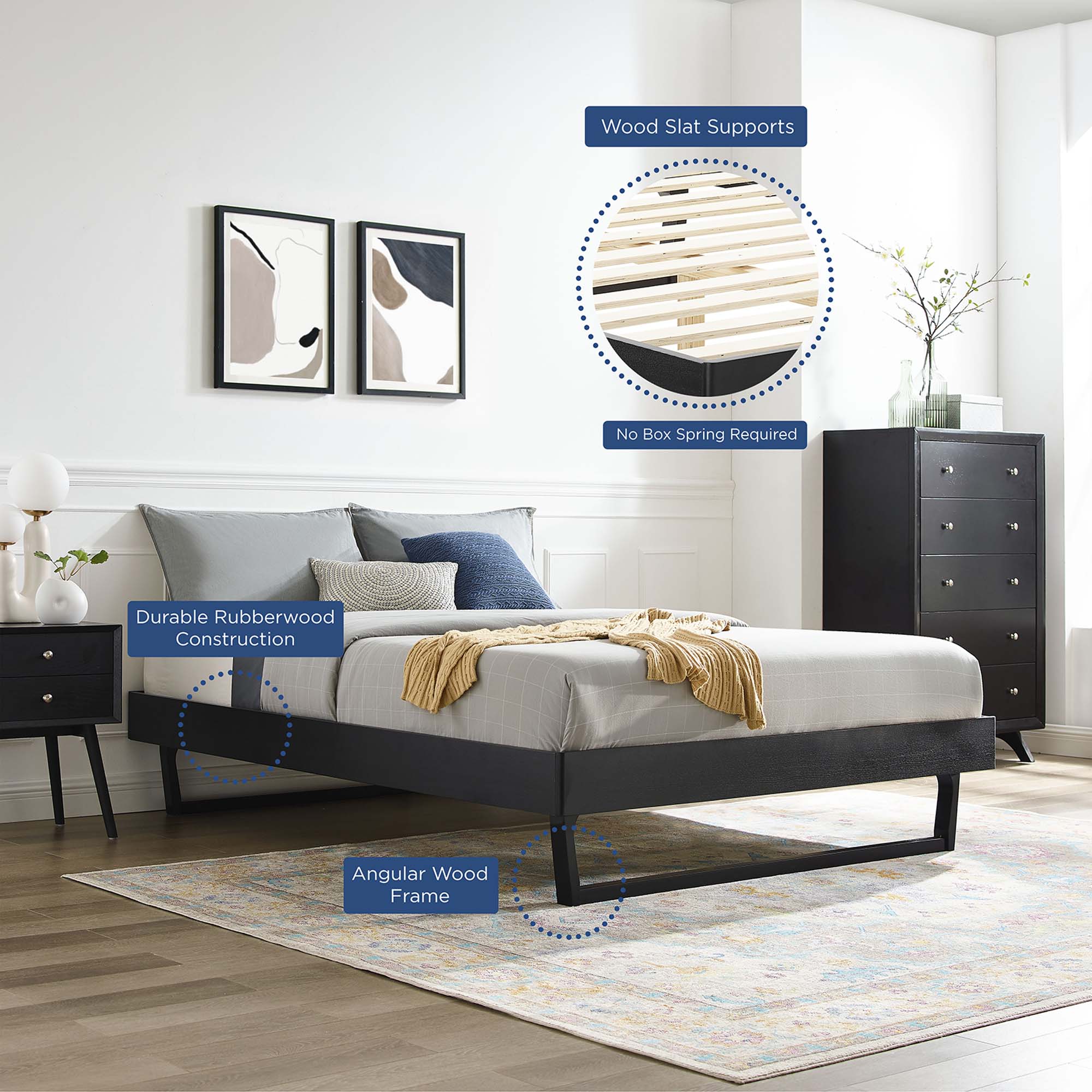 Billie Wood Full Platform Bed Frame by Modway - Best Buy Furniture