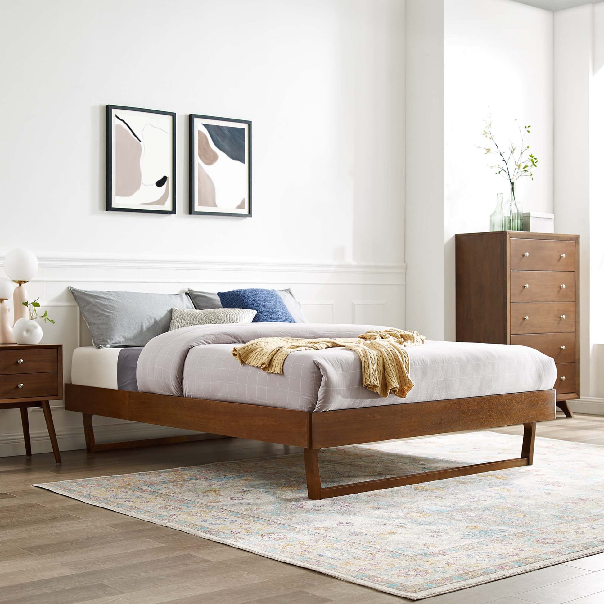 Billie Wood Queen Platform Bed Frame by Modway - Best Buy Furniture