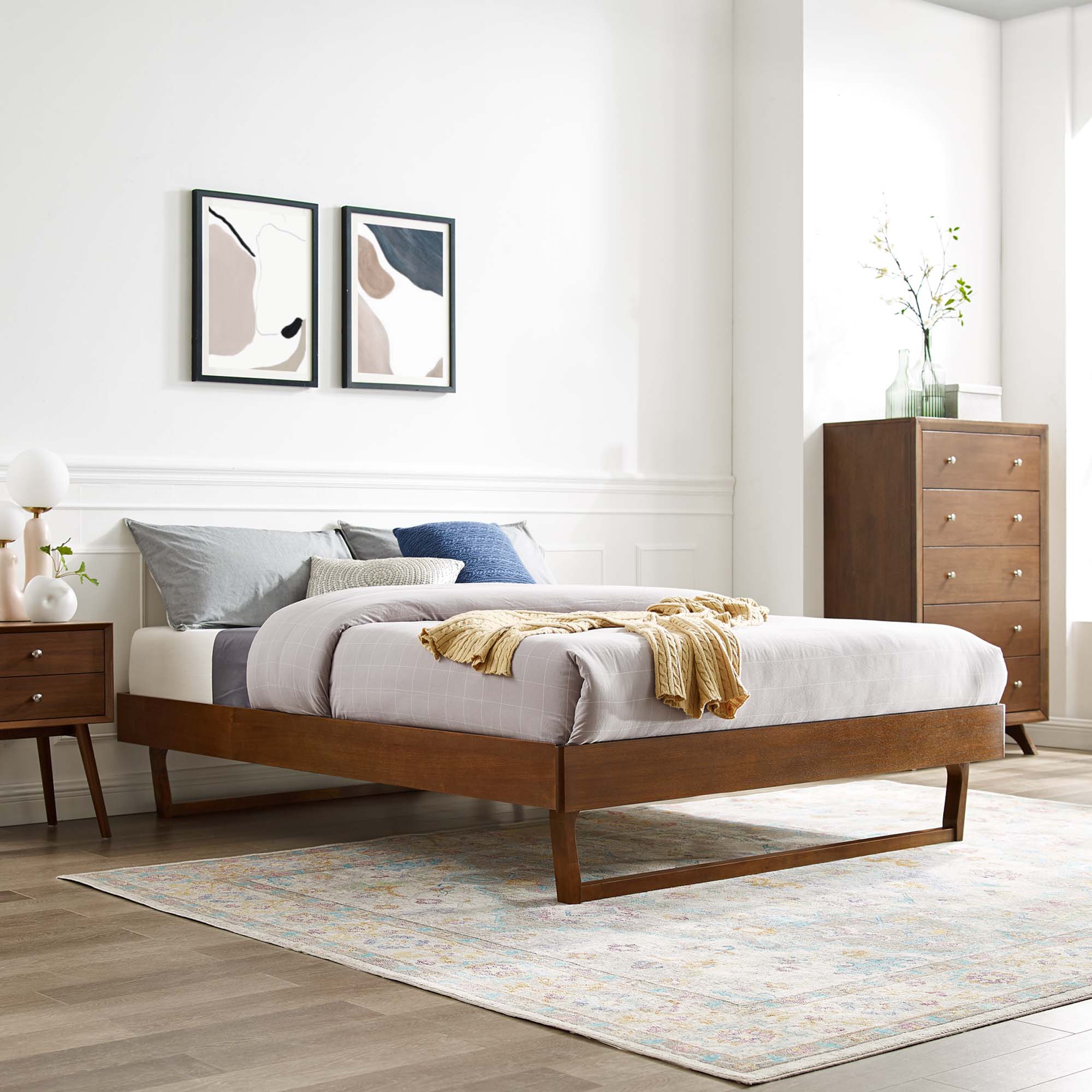 Billie Wood Queen Platform Bed Frame by Modway - Best Buy Furniture