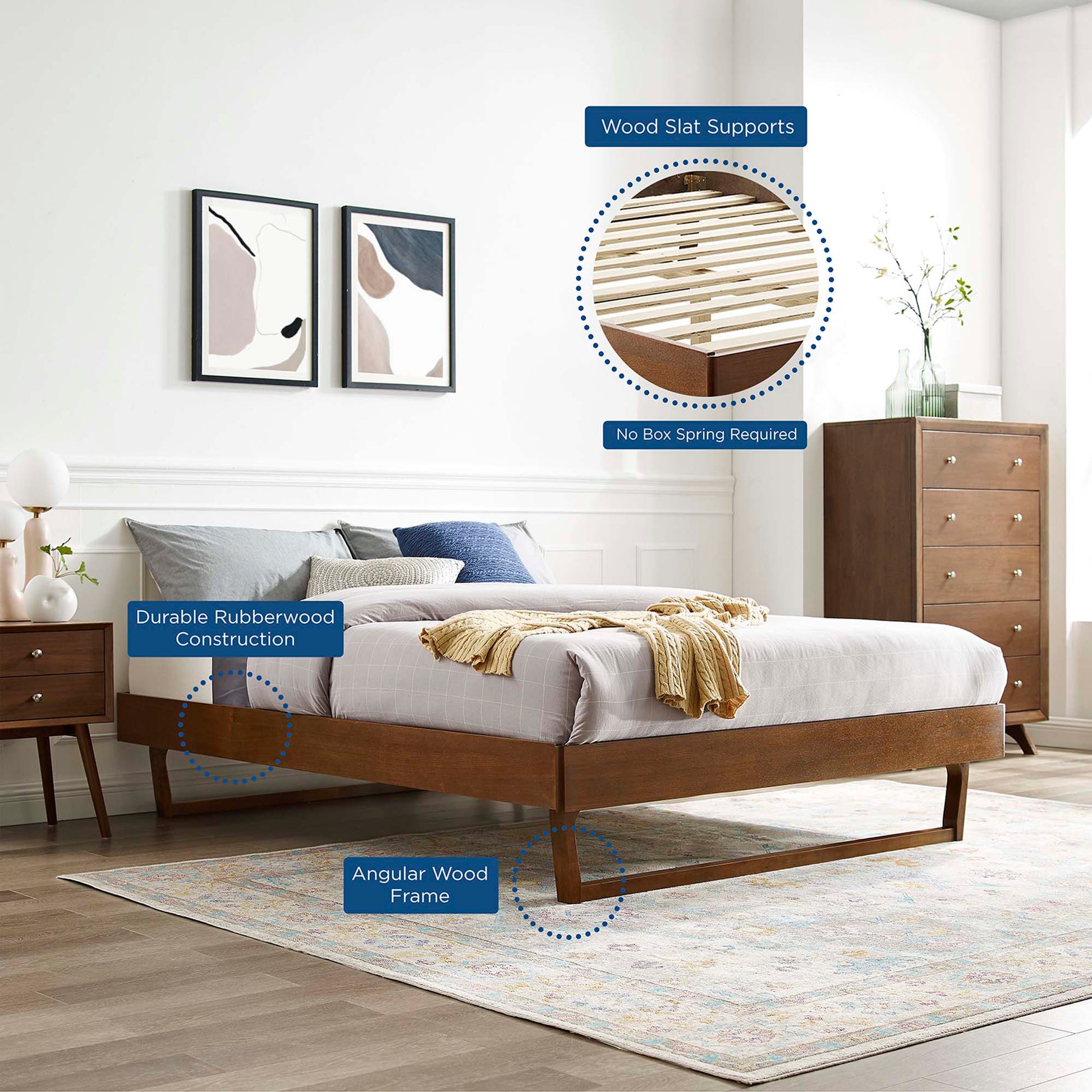 Billie Wood King Platform Bed Frame by Modway - Best Buy Furniture