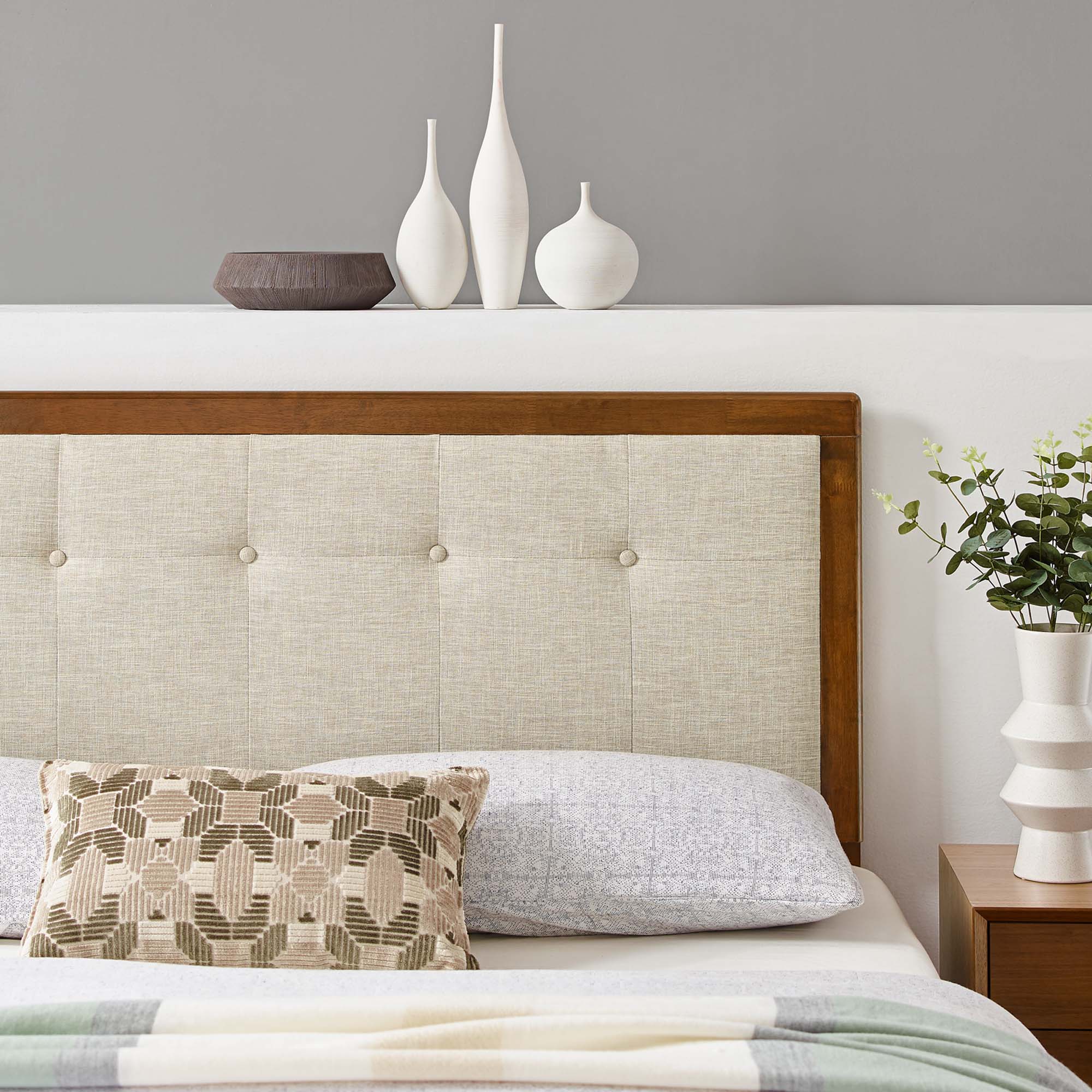 Draper Tufted Fabric and Wood Full Headboard by Modway - Best Buy Furniture