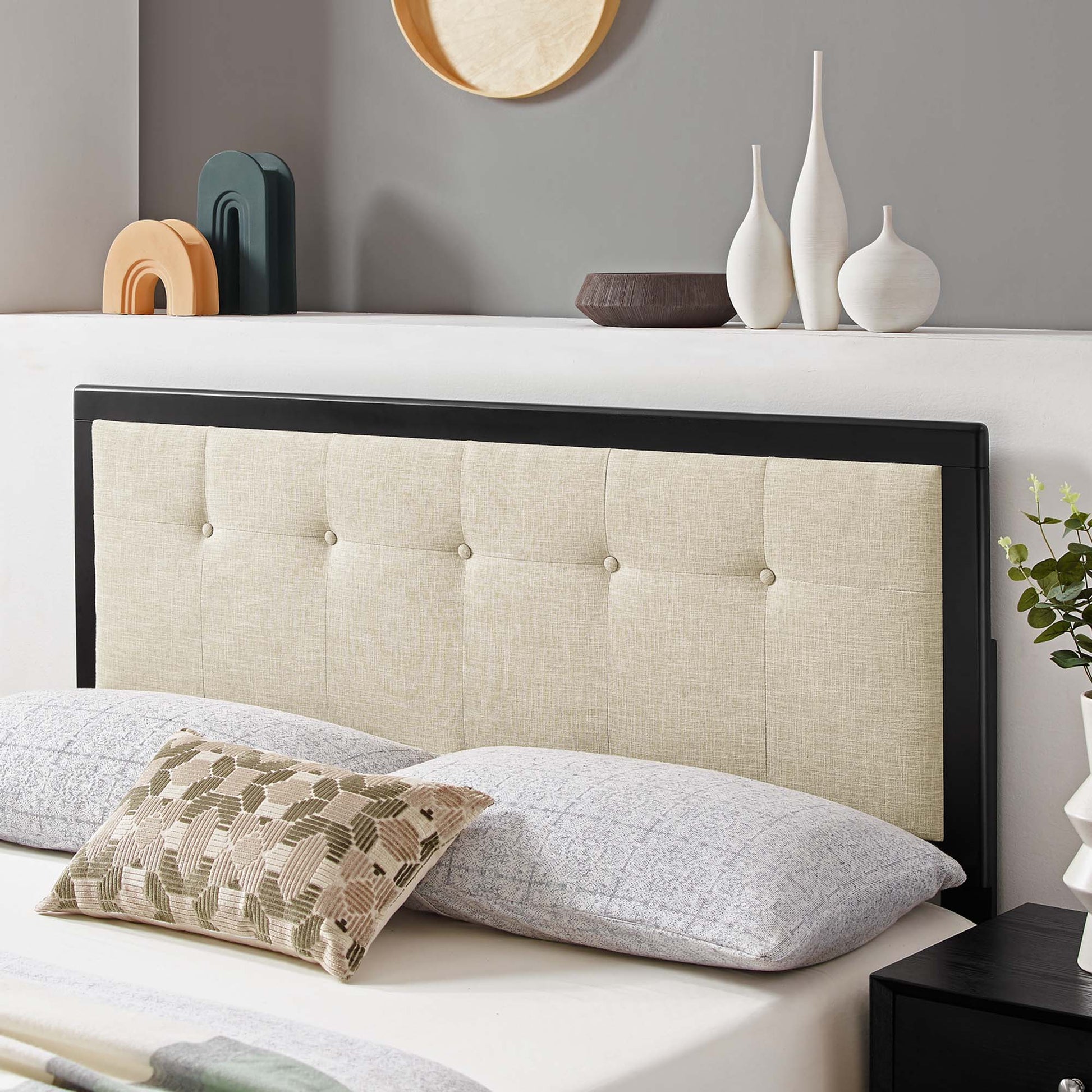 Draper Tufted Fabric and Wood Queen Headboard by Modway - Best Buy Furniture