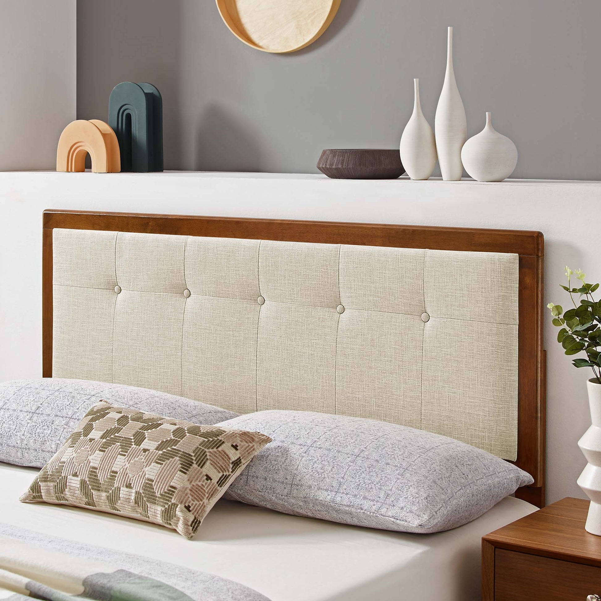 Draper Tufted Fabric and Wood Queen Headboard by Modway - Best Buy Furniture