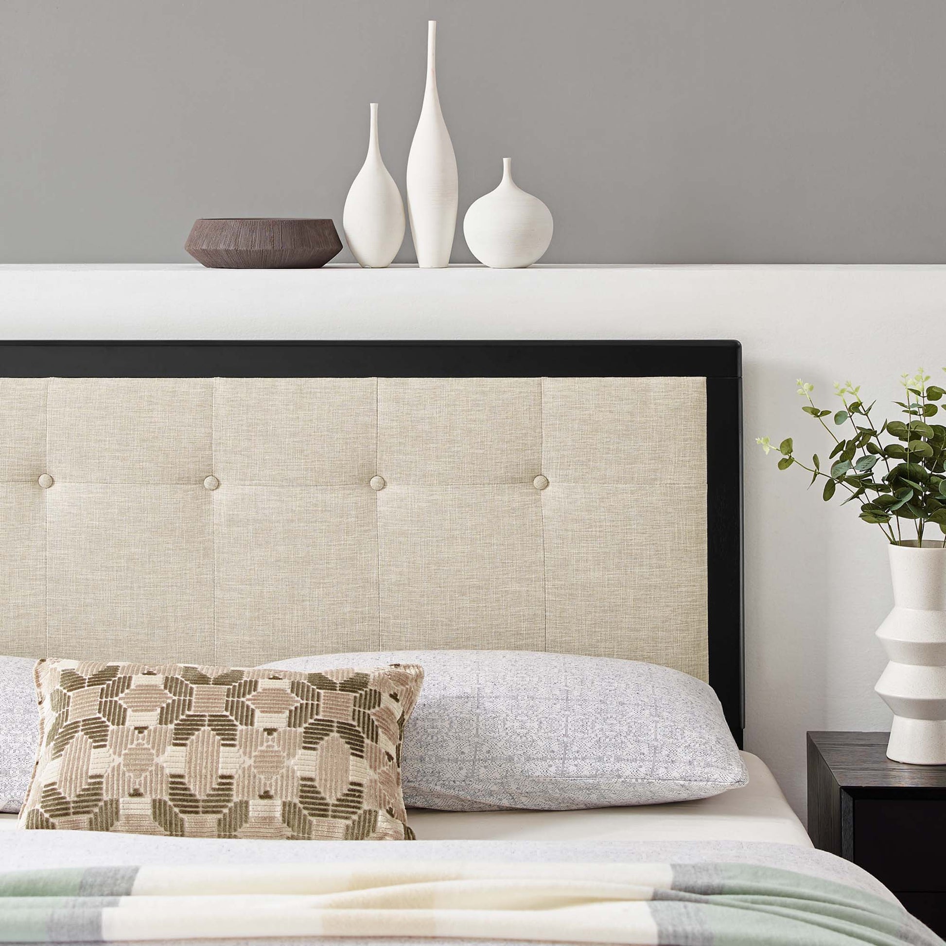 Draper Tufted Fabric and Wood King Headboard by Modway - Best Buy Furniture
