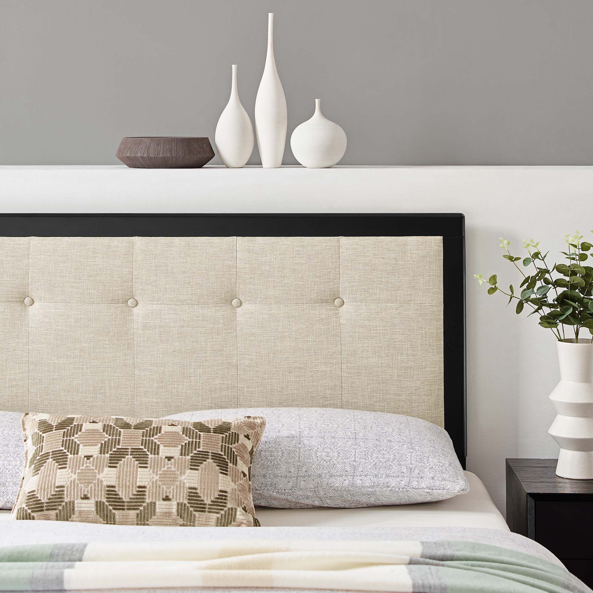 Draper Tufted Fabric and Wood King Headboard by Modway - Best Buy Furniture