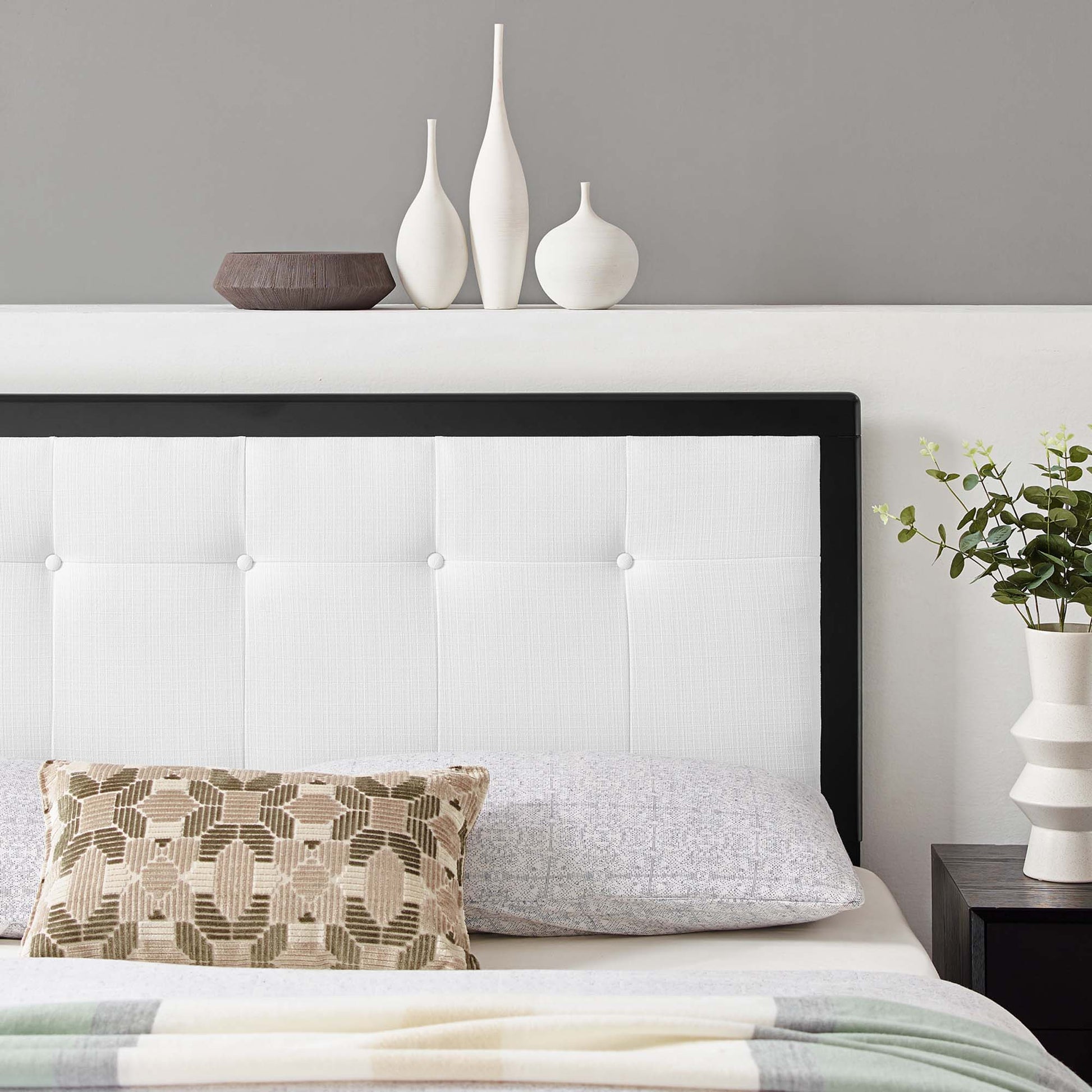 Draper Tufted Fabric and Wood King Headboard by Modway - Best Buy Furniture