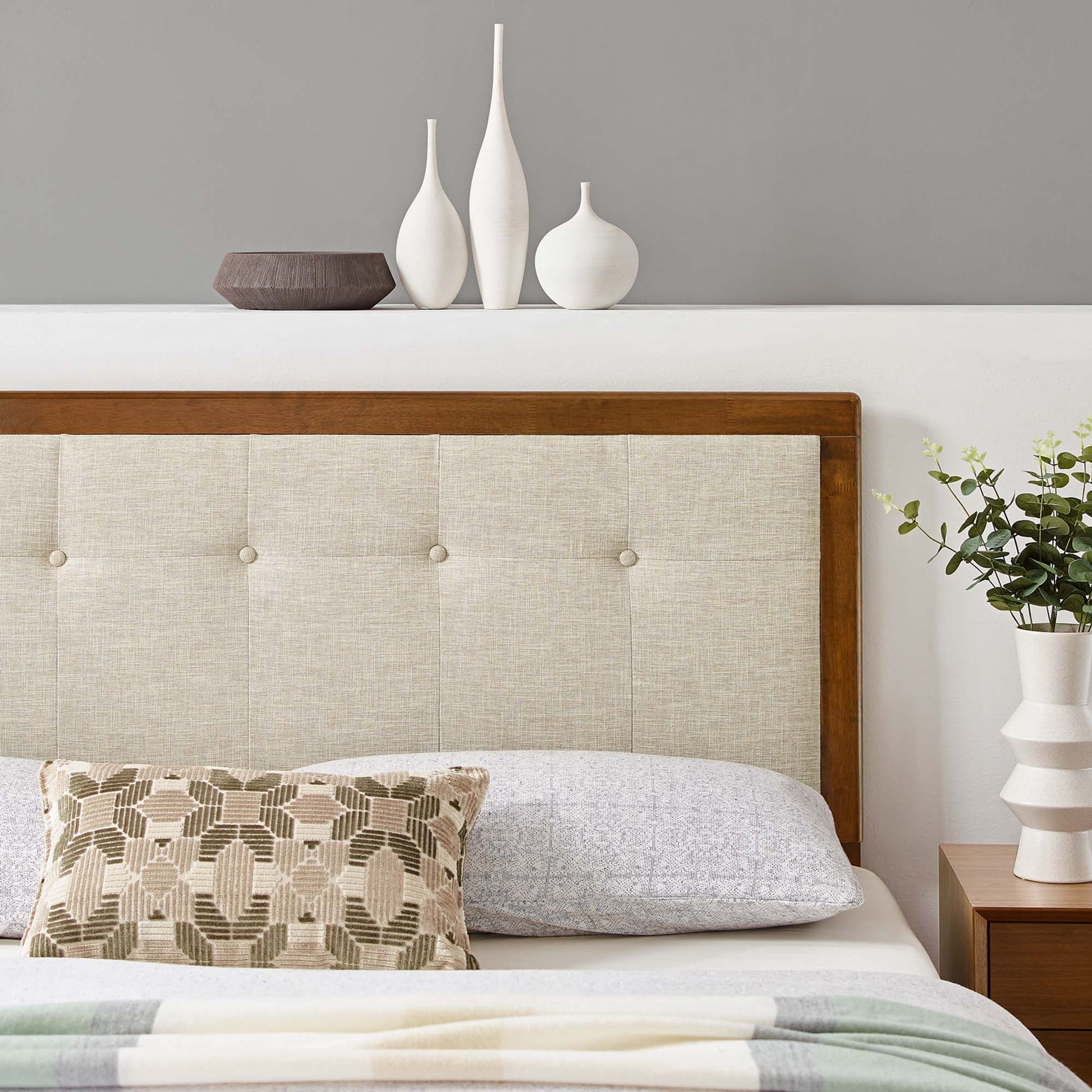 Draper Tufted Fabric and Wood King Headboard by Modway - Best Buy Furniture